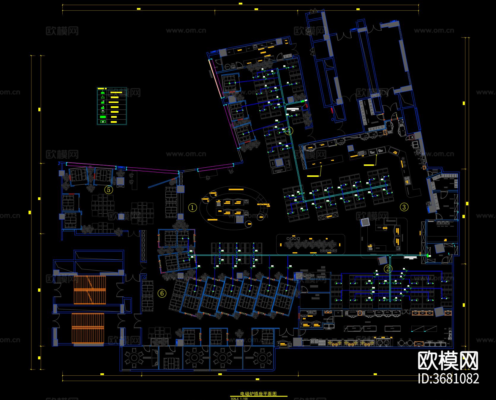 自助餐厅-机电系统图cad施工图下载（渲染图3）