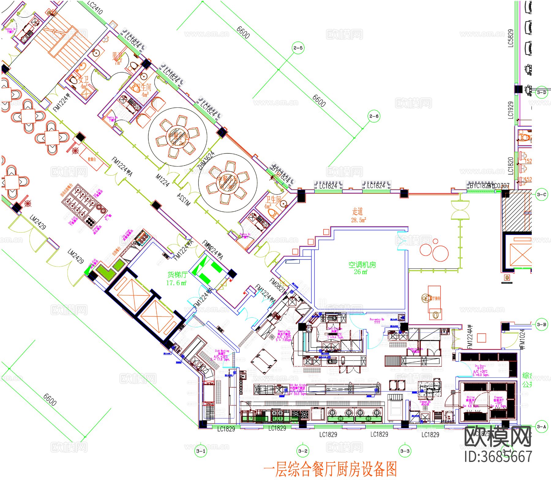 餐厅cad平面图