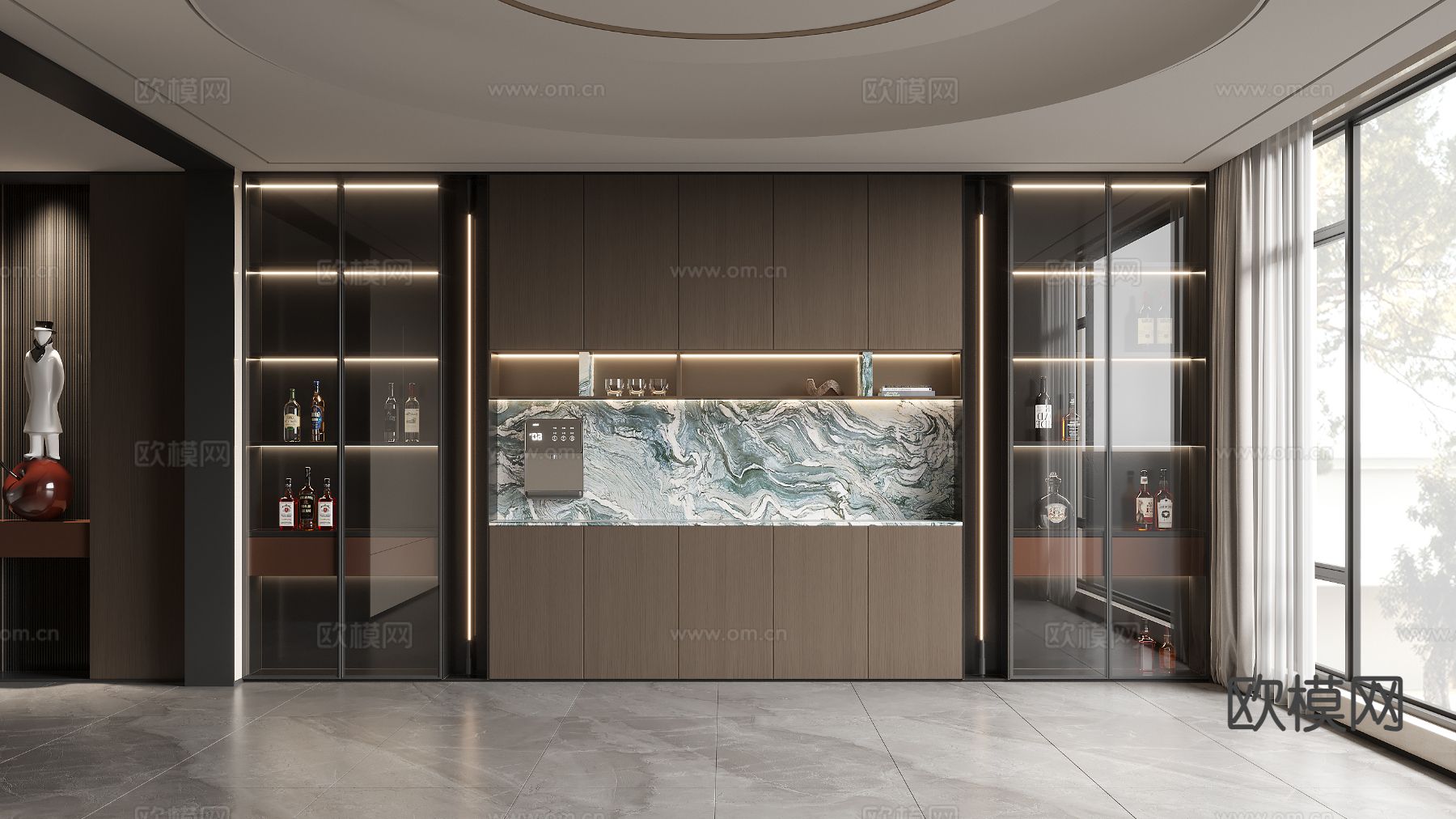 现代酒柜 餐边柜3d模型下载