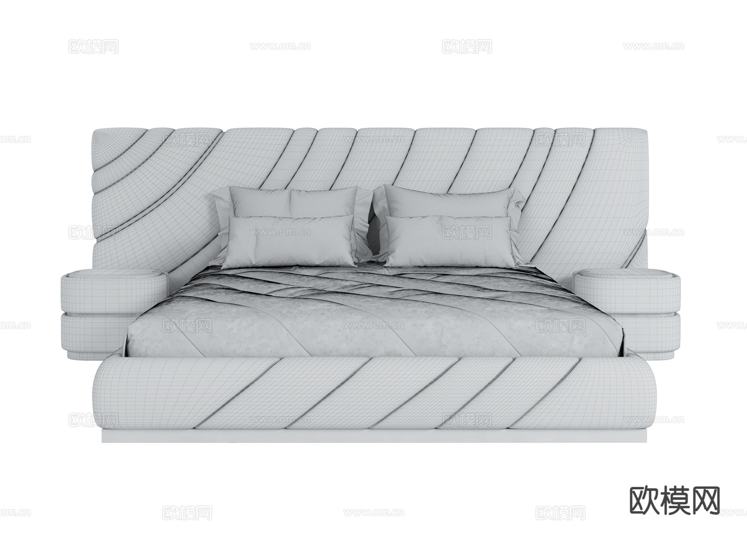 visionnaire轻奢双人床3d模型下载（渲染图2）