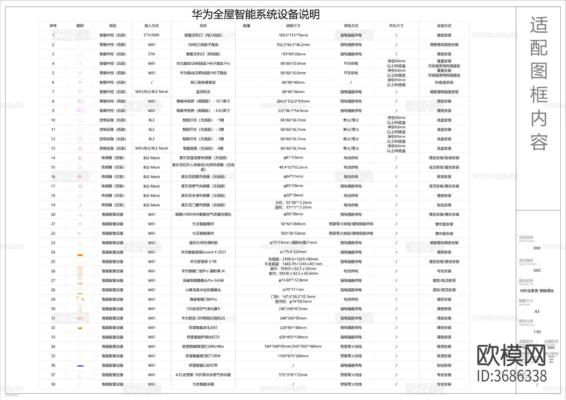 全屋智能后装cad施工图下载（渲染图8）