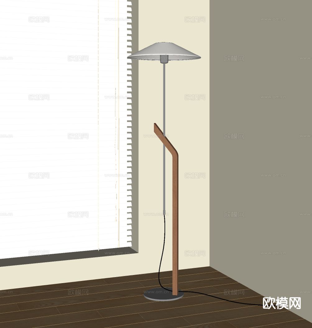 中古风落地灯su模型