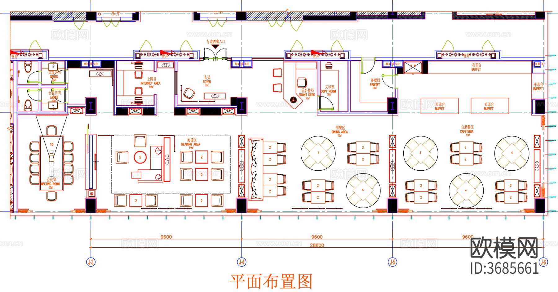 餐厅cad平面图