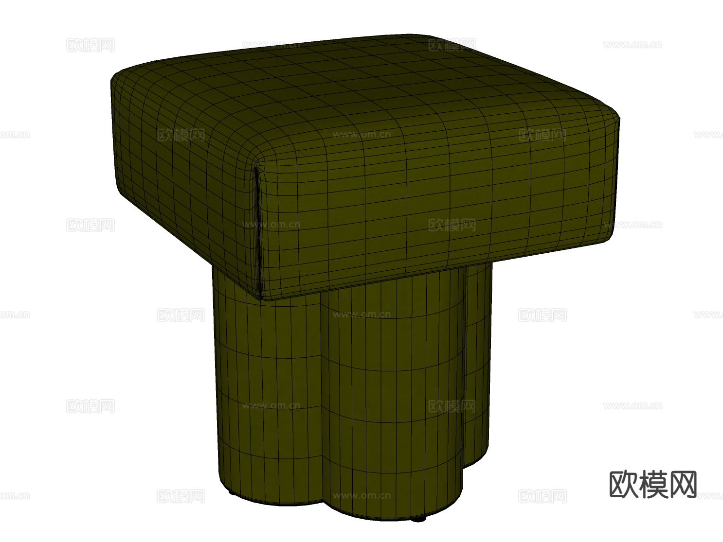 Clover 现代布艺凳子 矮凳 软凳su模型