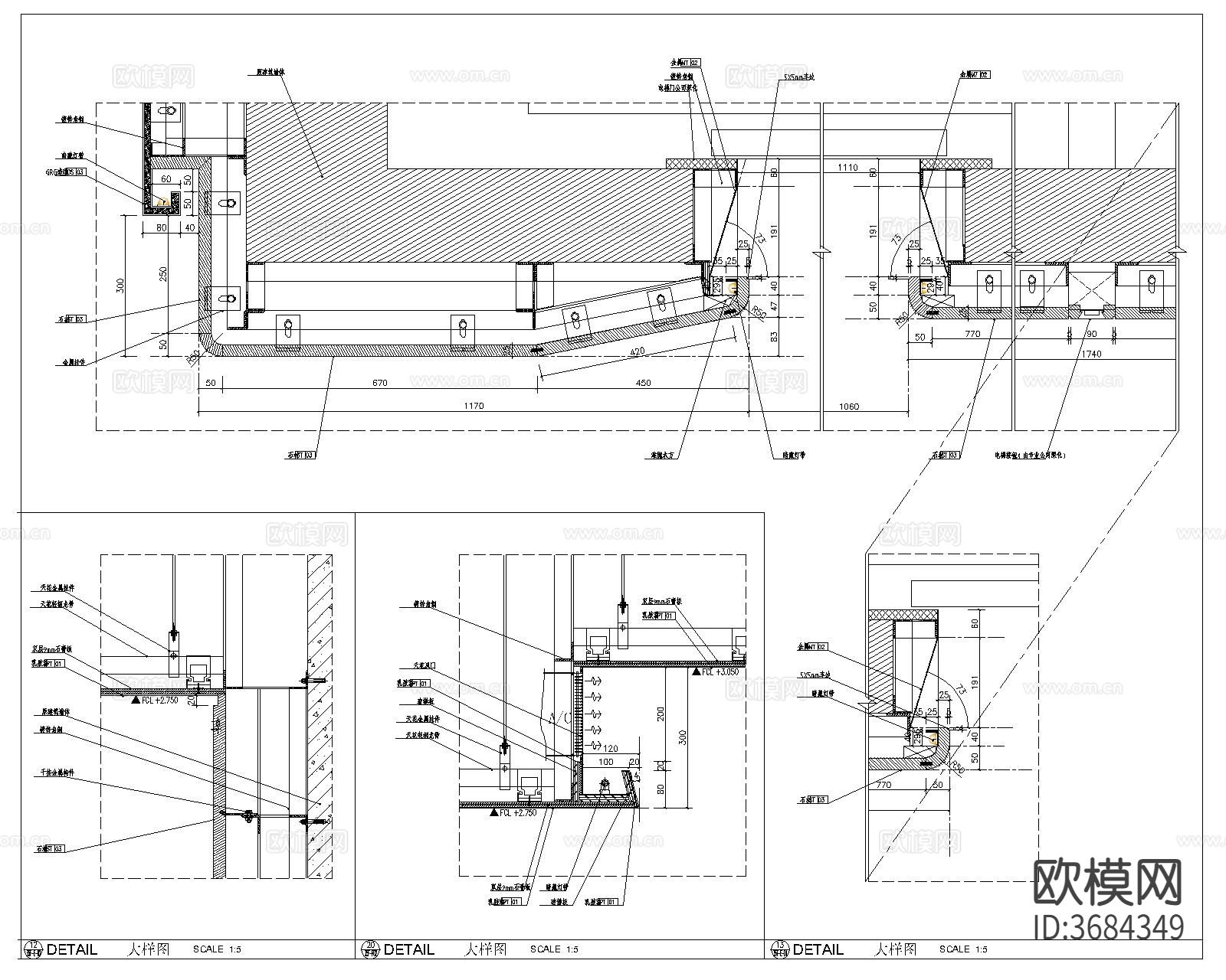天花吊顶CAD详图下载（渲染图6）