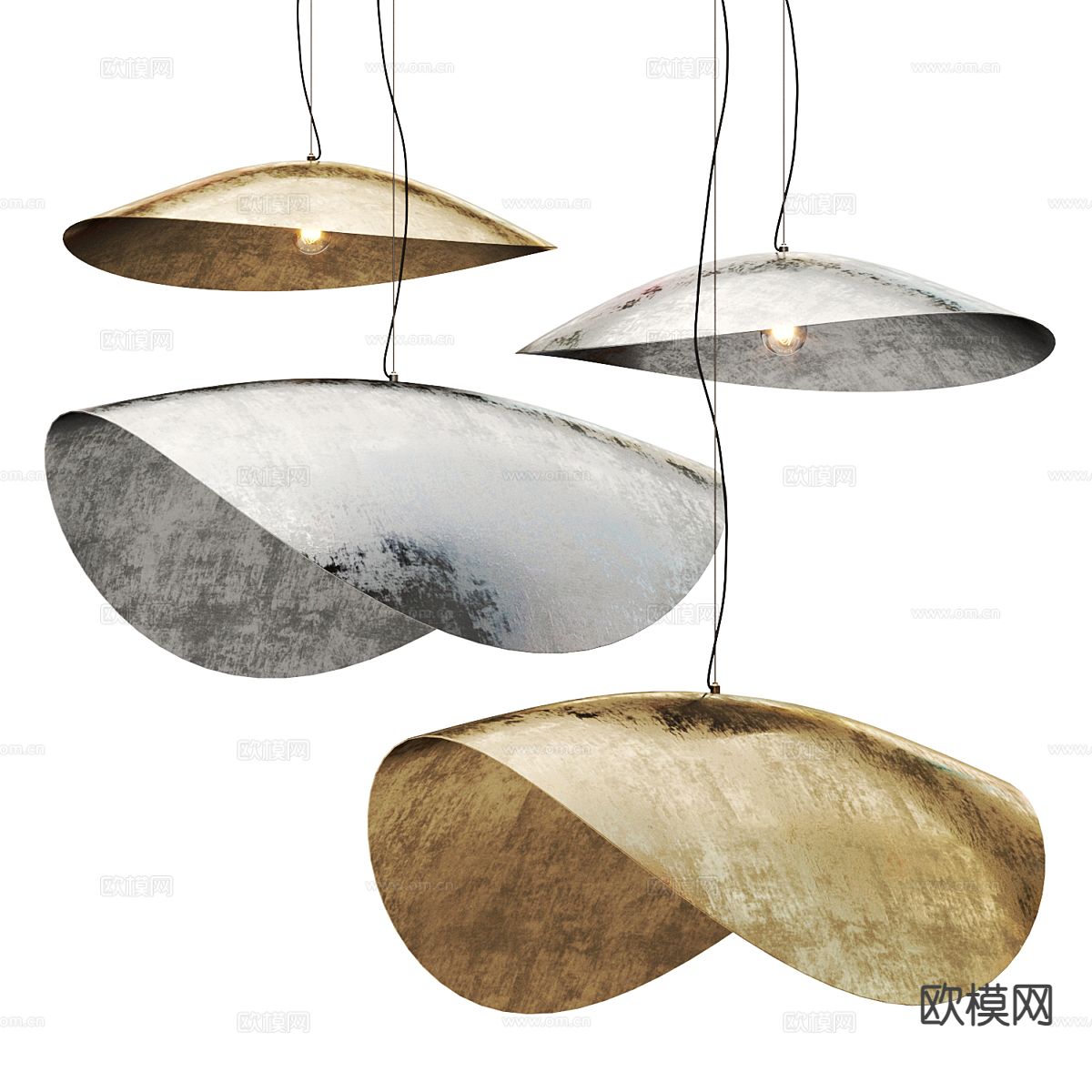 Cattelan 现代金属吊灯su模型下载（渲染图2）