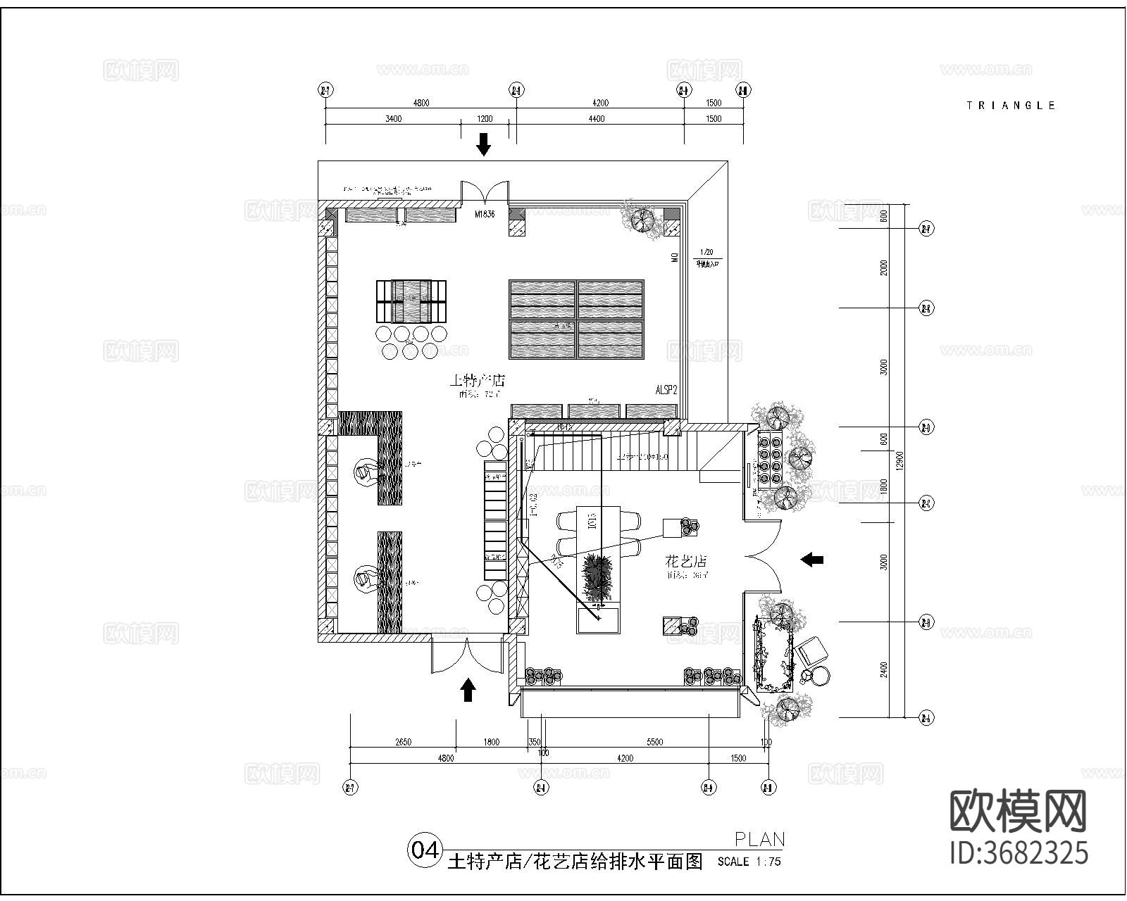 花店cad施工图