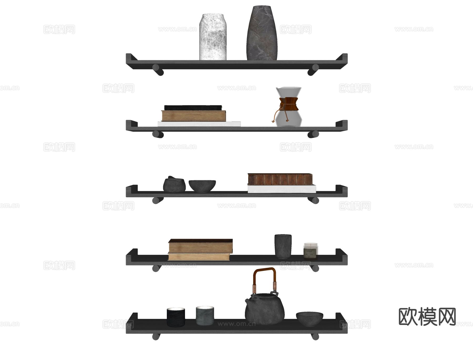 侘寂茶壶 茶具 茶杯su模型下载（渲染图1）