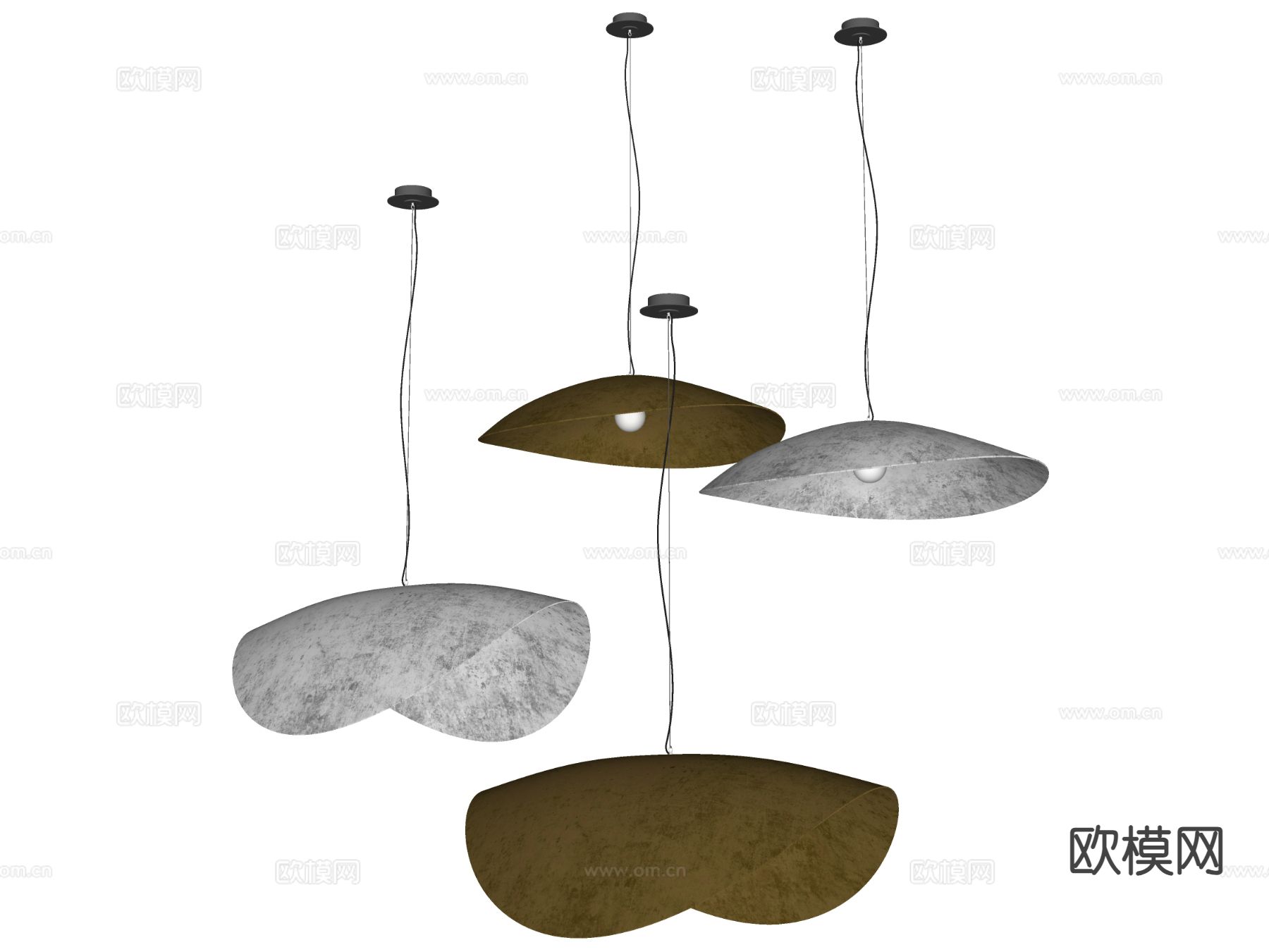 Cattelan 现代金属吊灯su模型下载（渲染图1）