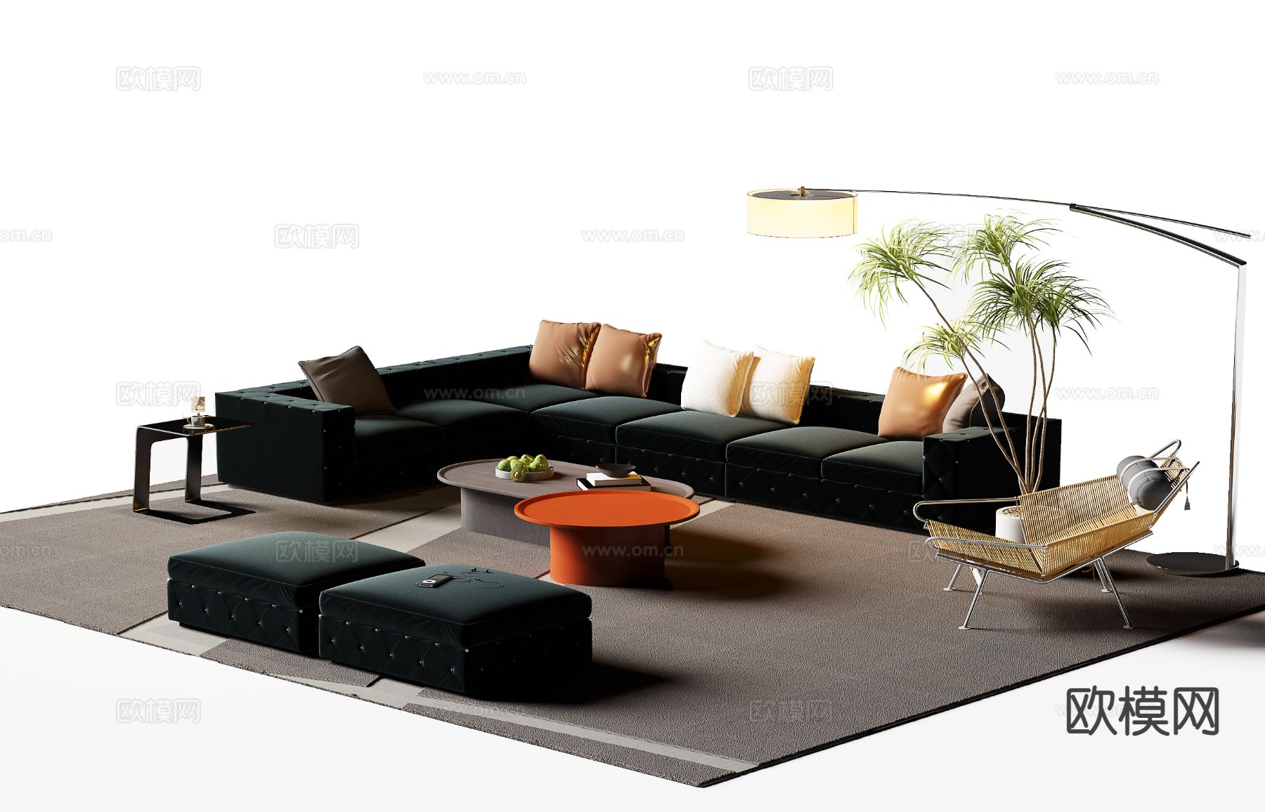 现代组合沙发3d模型下载