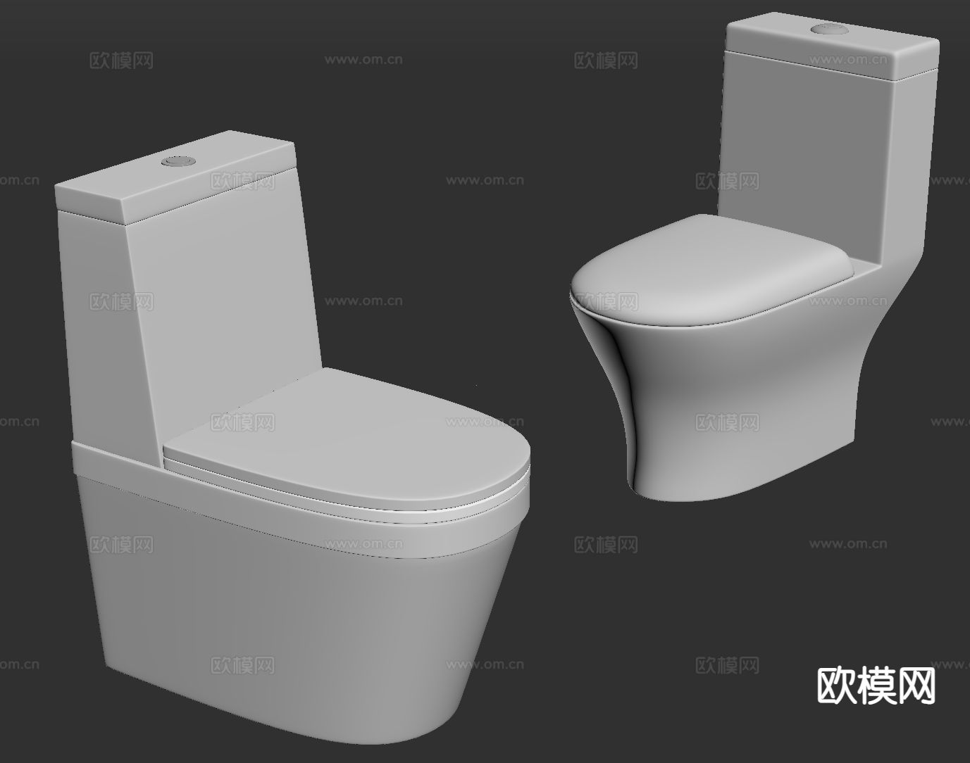 现代马桶 座便器su模型