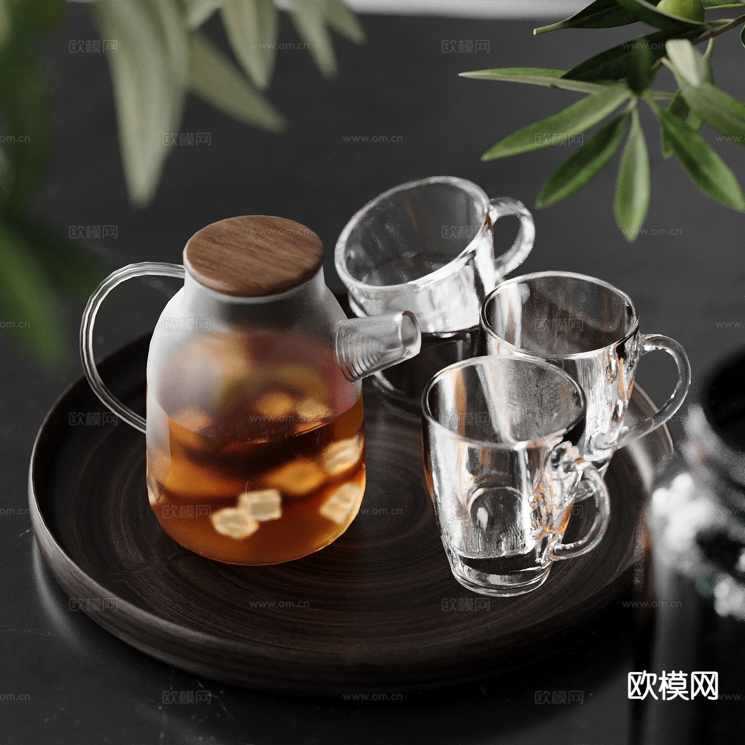 茶具 水壶 水杯3d模型