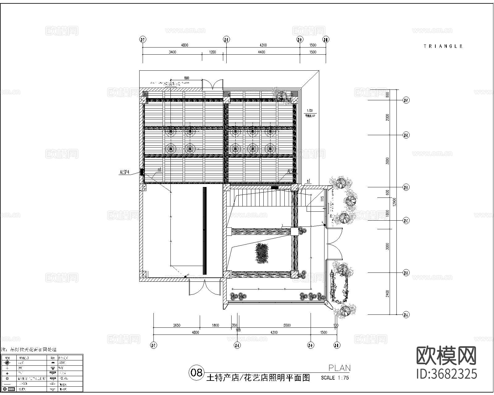 花店cad施工图