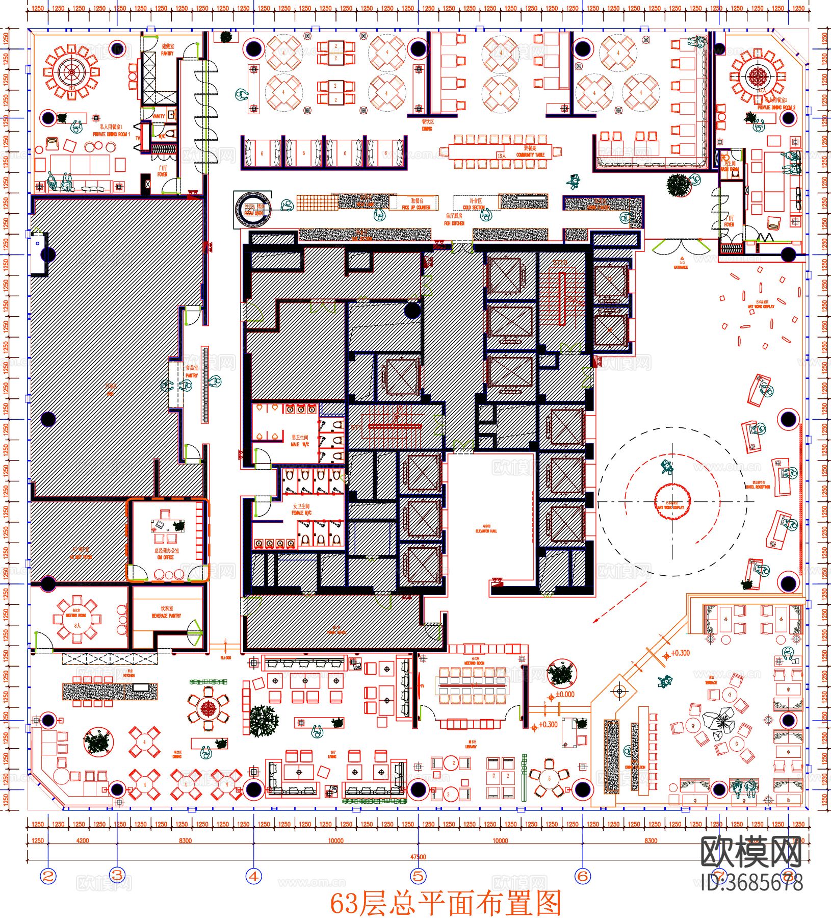 餐厅cad平面图