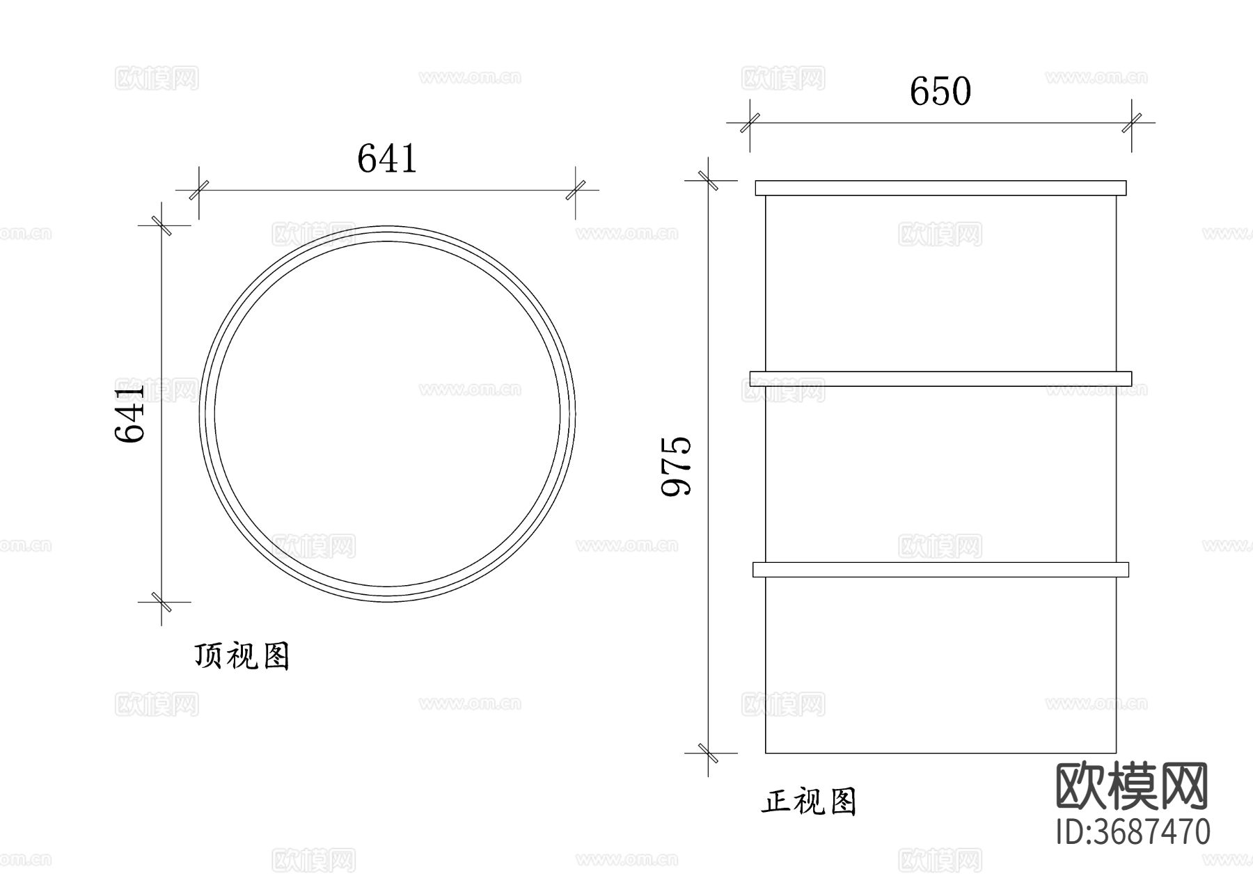 标准汽油桶CAD图块