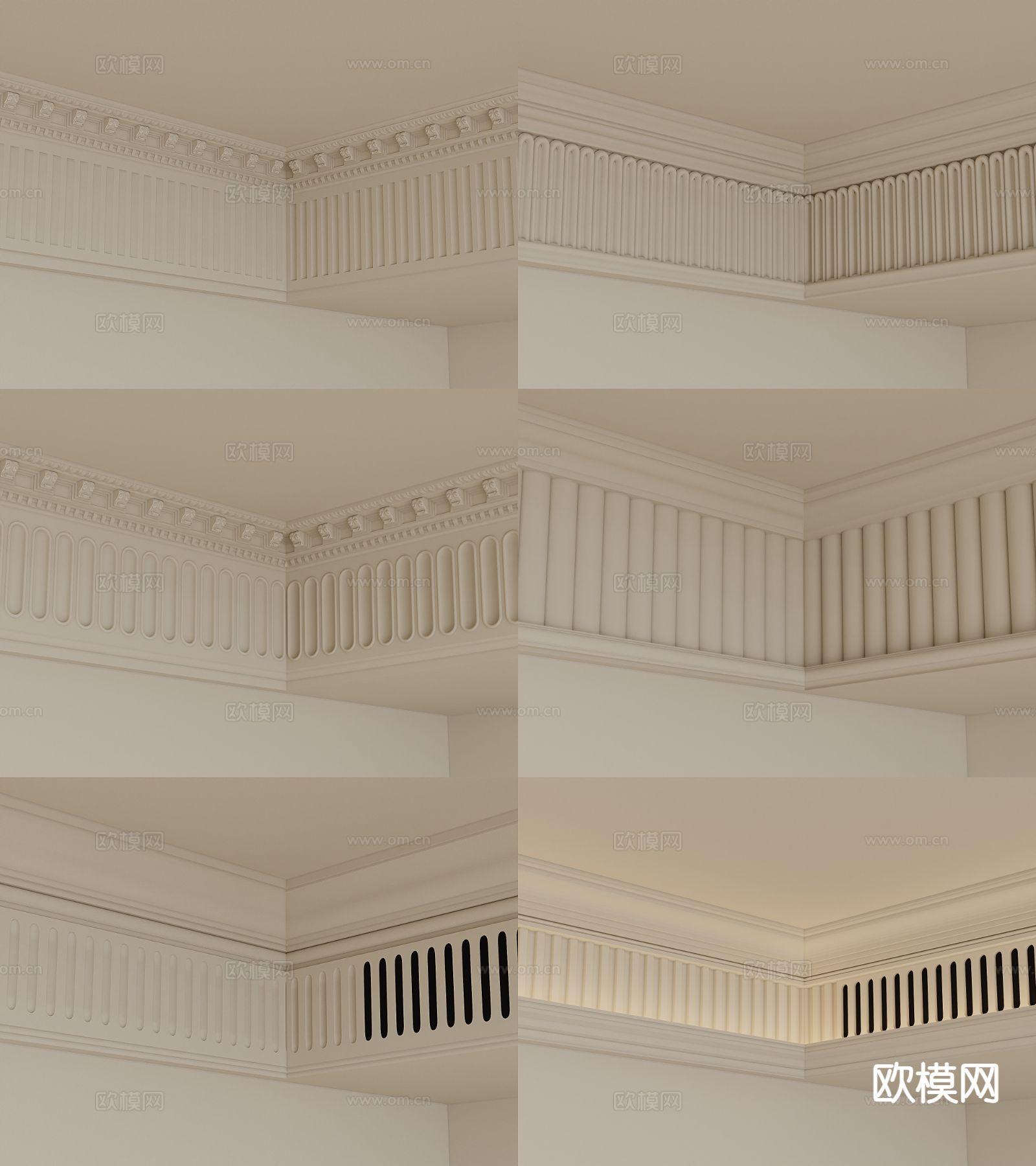 法式线条 石膏线条 檐线 角线su模型