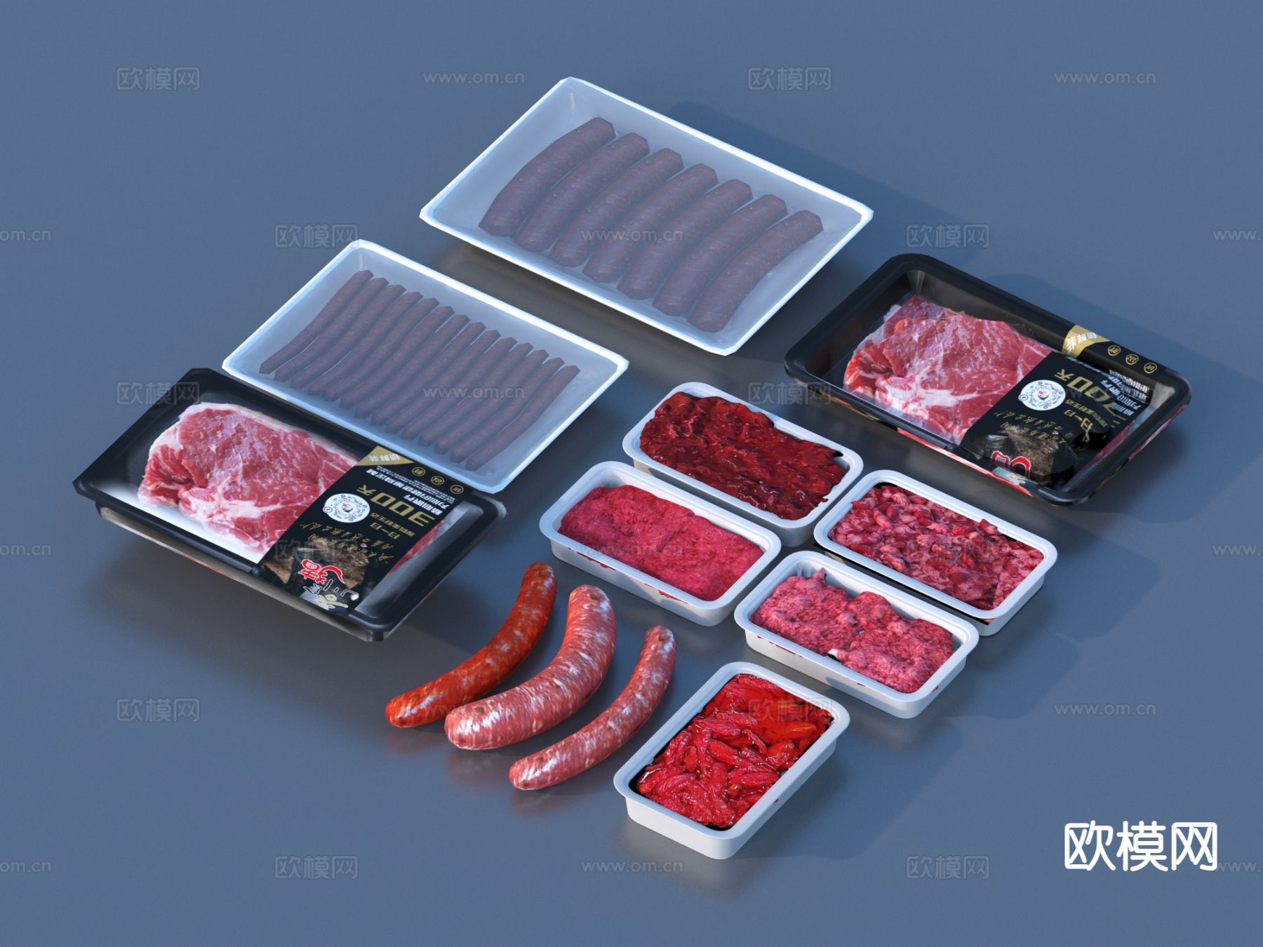 美食 食物 食品 牛肉 猪肉3d模型