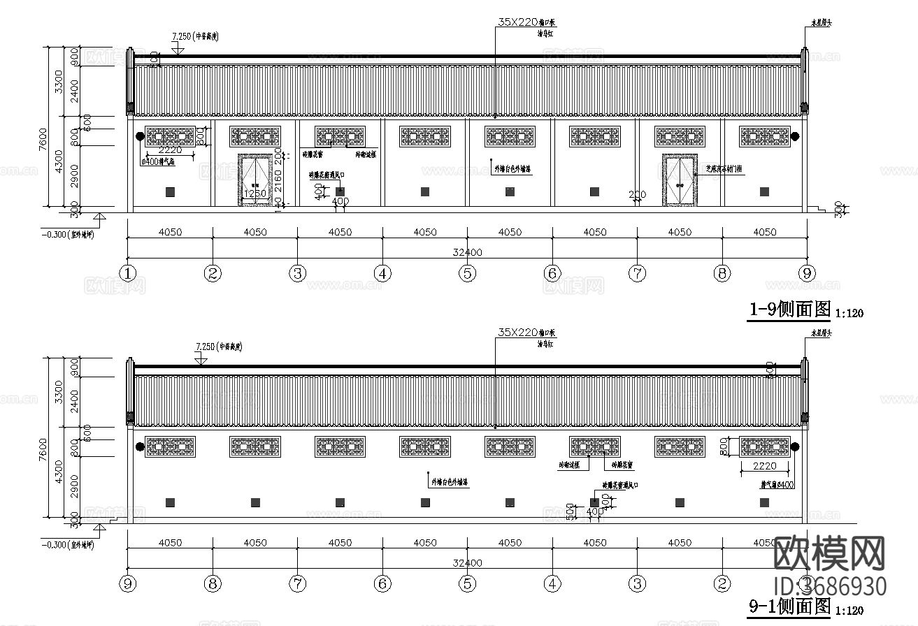 龙舟基地 中式建筑CAD施工图