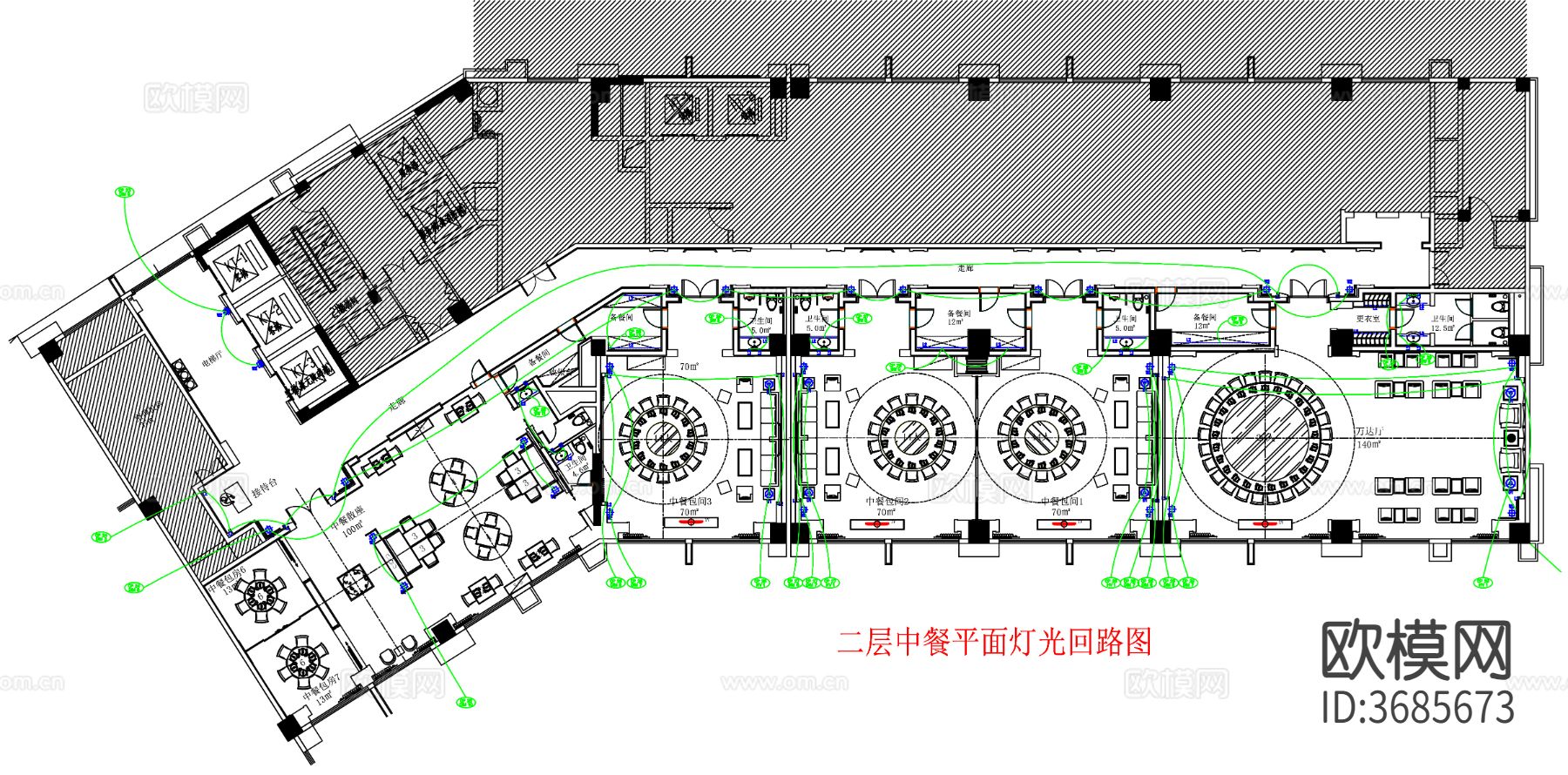 酒店餐厅cad平面图