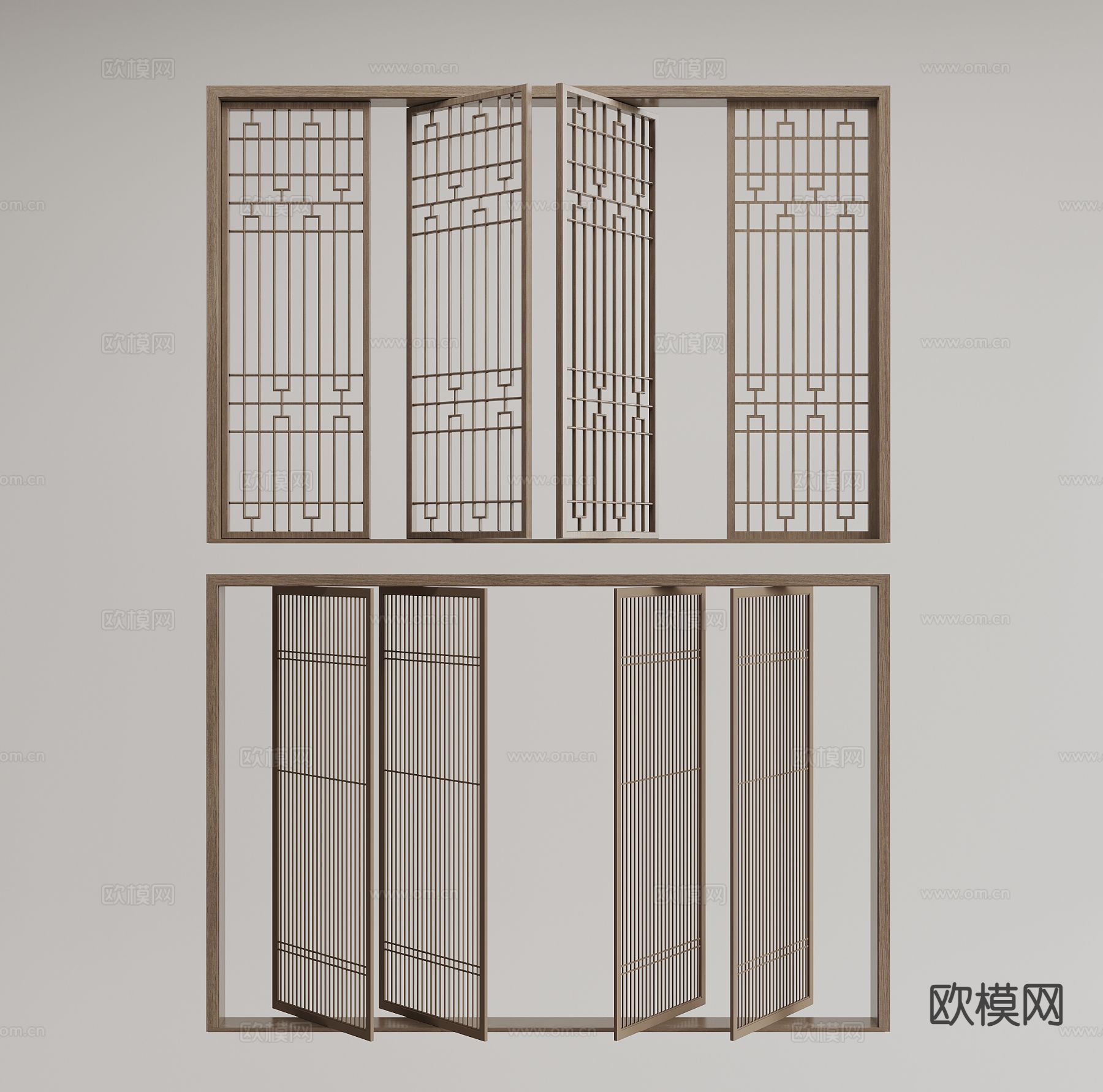 新中式旋转隔断3d模型