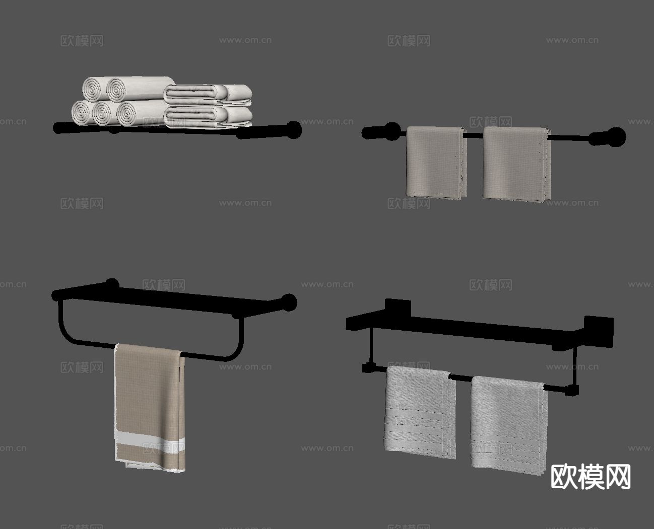 现代毛巾架su模型