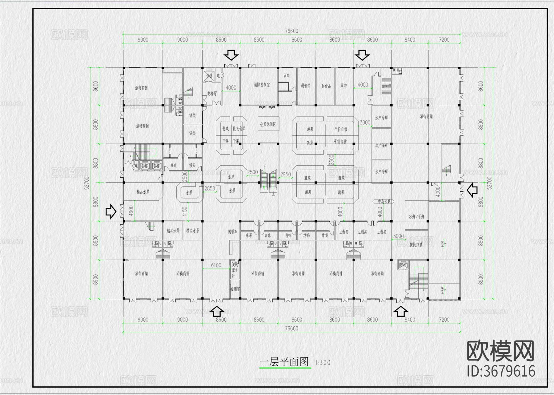 农贸市场 菜市场CAD施工图