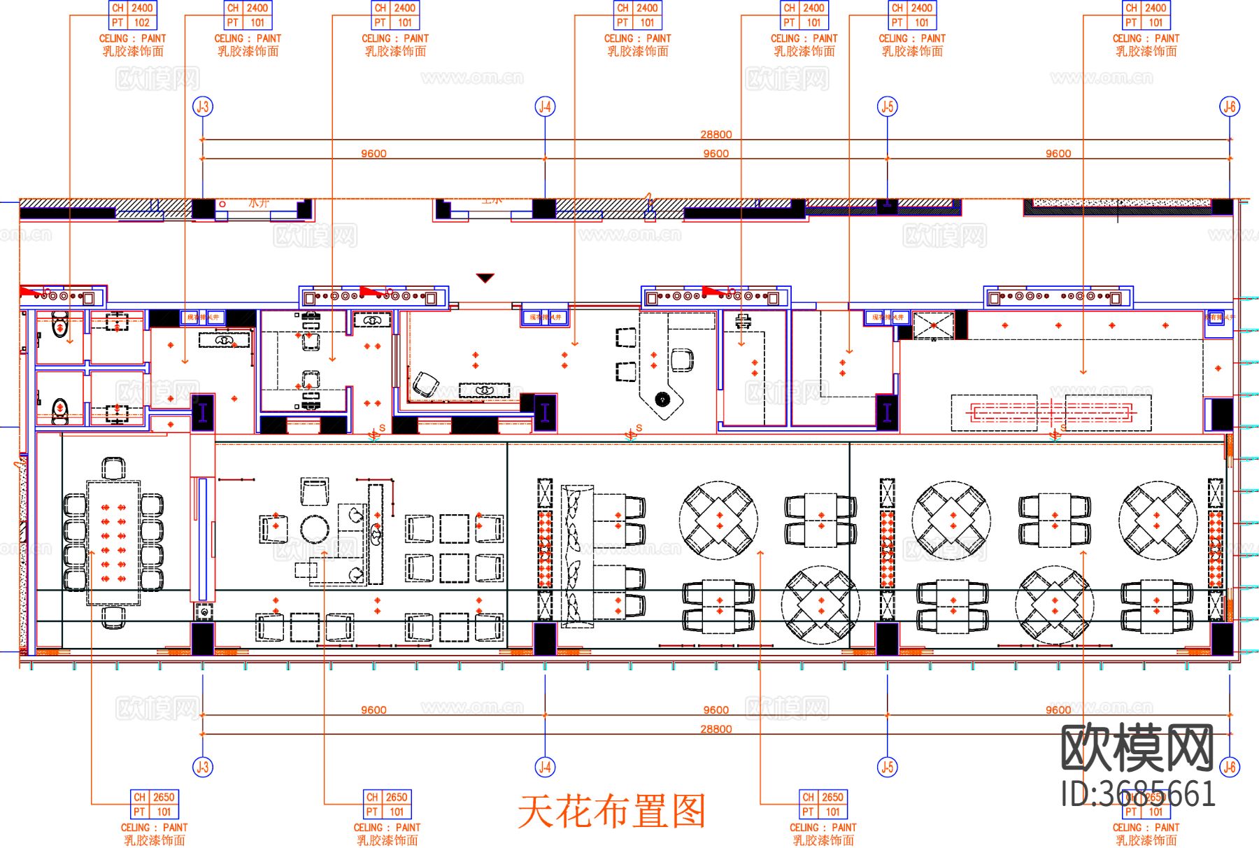 餐厅cad平面图