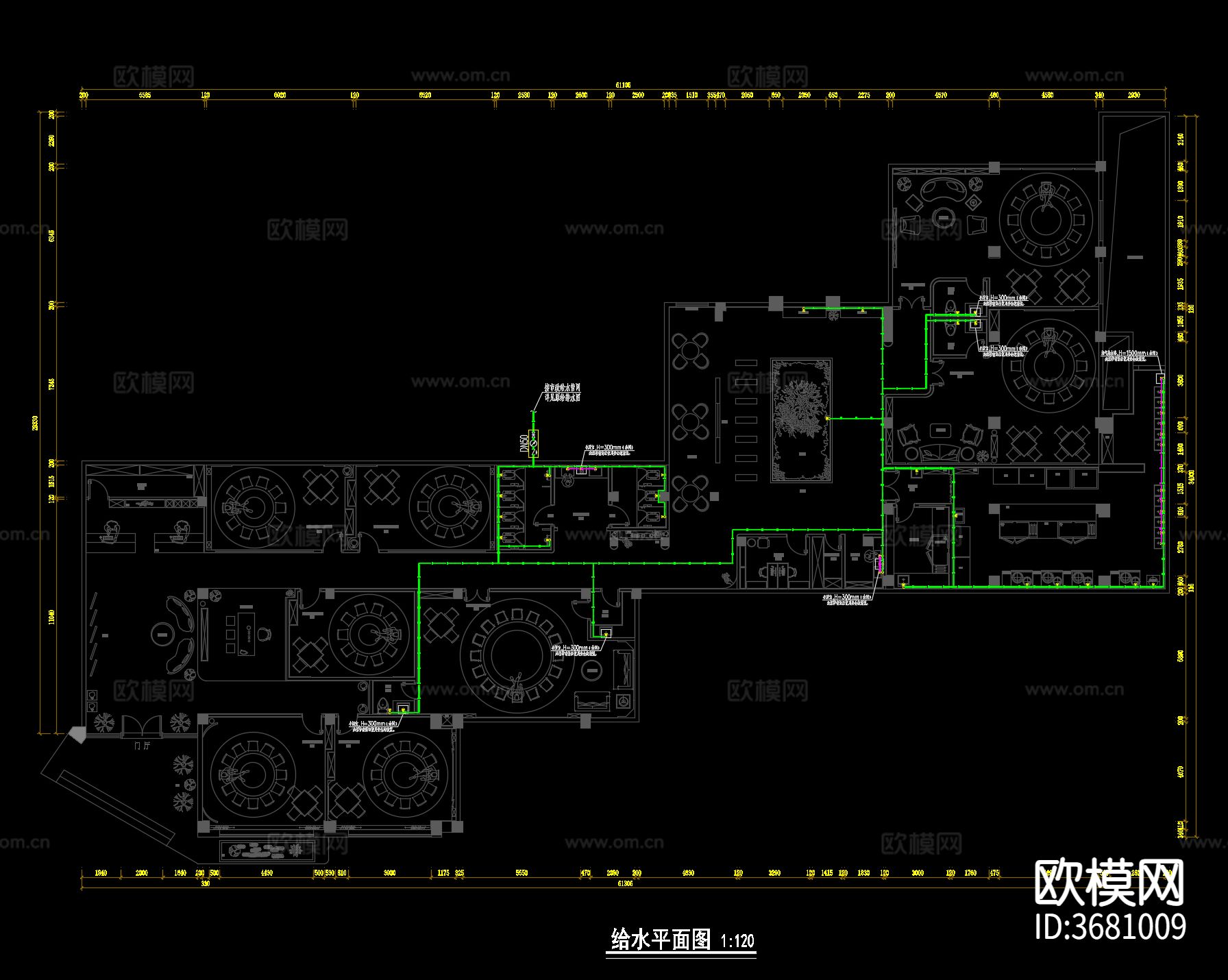 会所水电系统图cad施工图