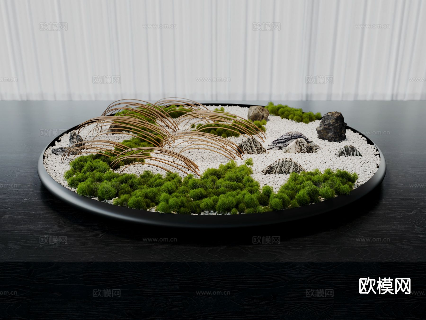 现代绿植造景 苔藓盆景3d模型