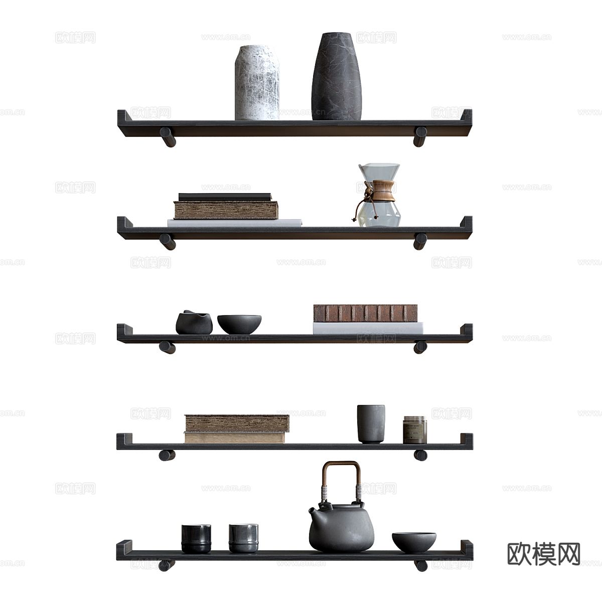 侘寂茶壶 茶具 茶杯su模型下载（渲染图3）