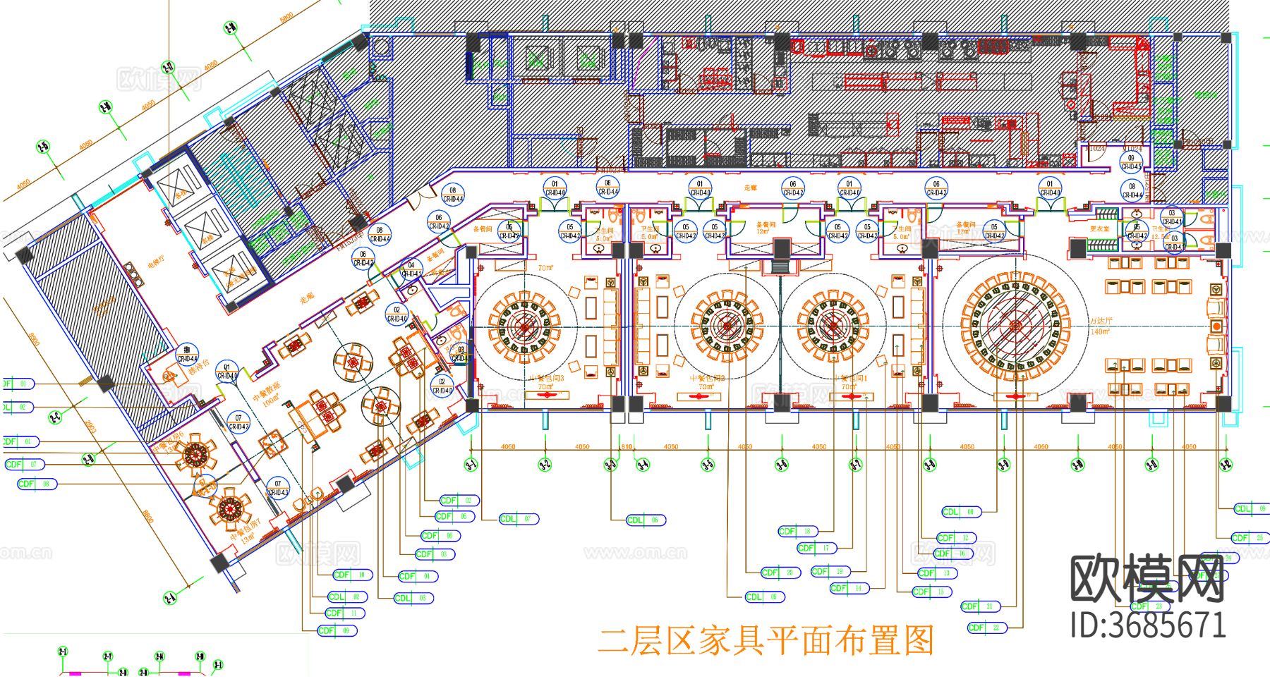 餐厅cad平面图