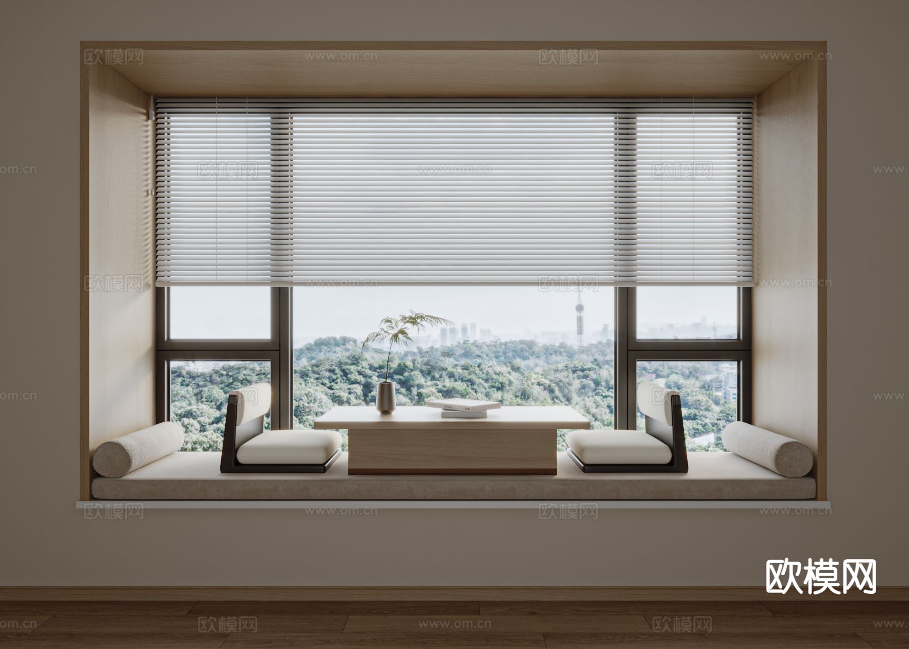 飘窗垫 飘窗茶区3d模型下载