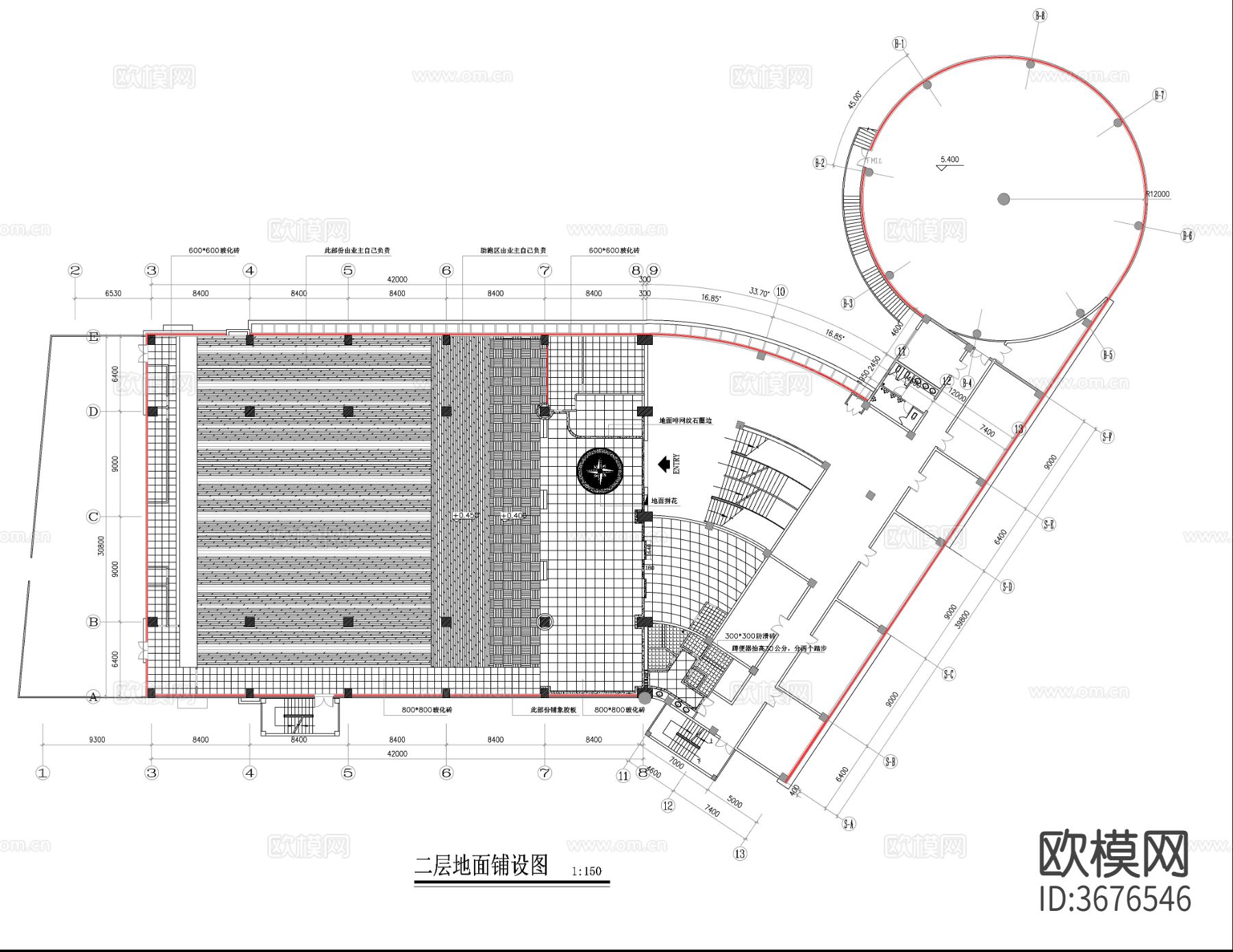 保龄球馆整体cad施工图