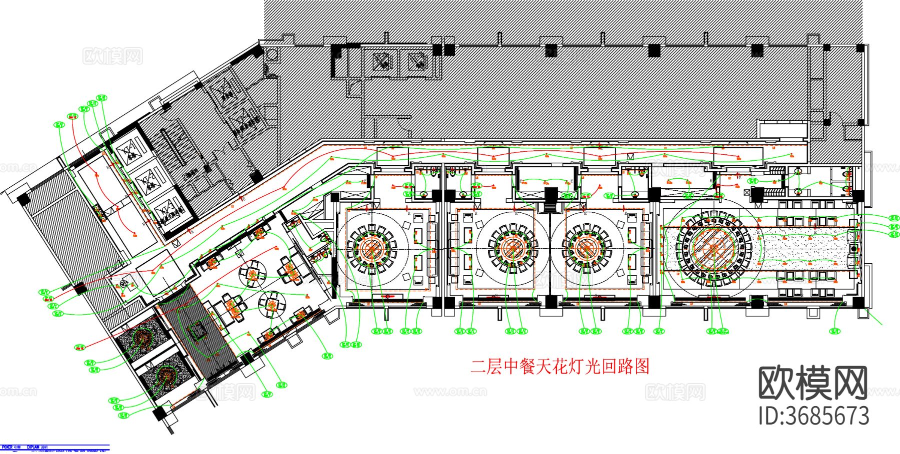 酒店餐厅cad平面图