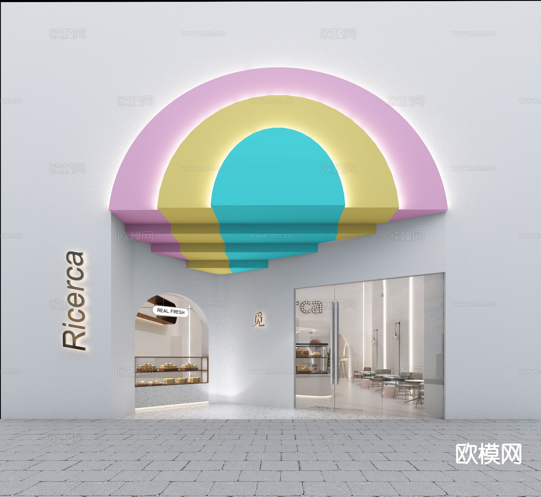 现代网红咖啡店3d模型