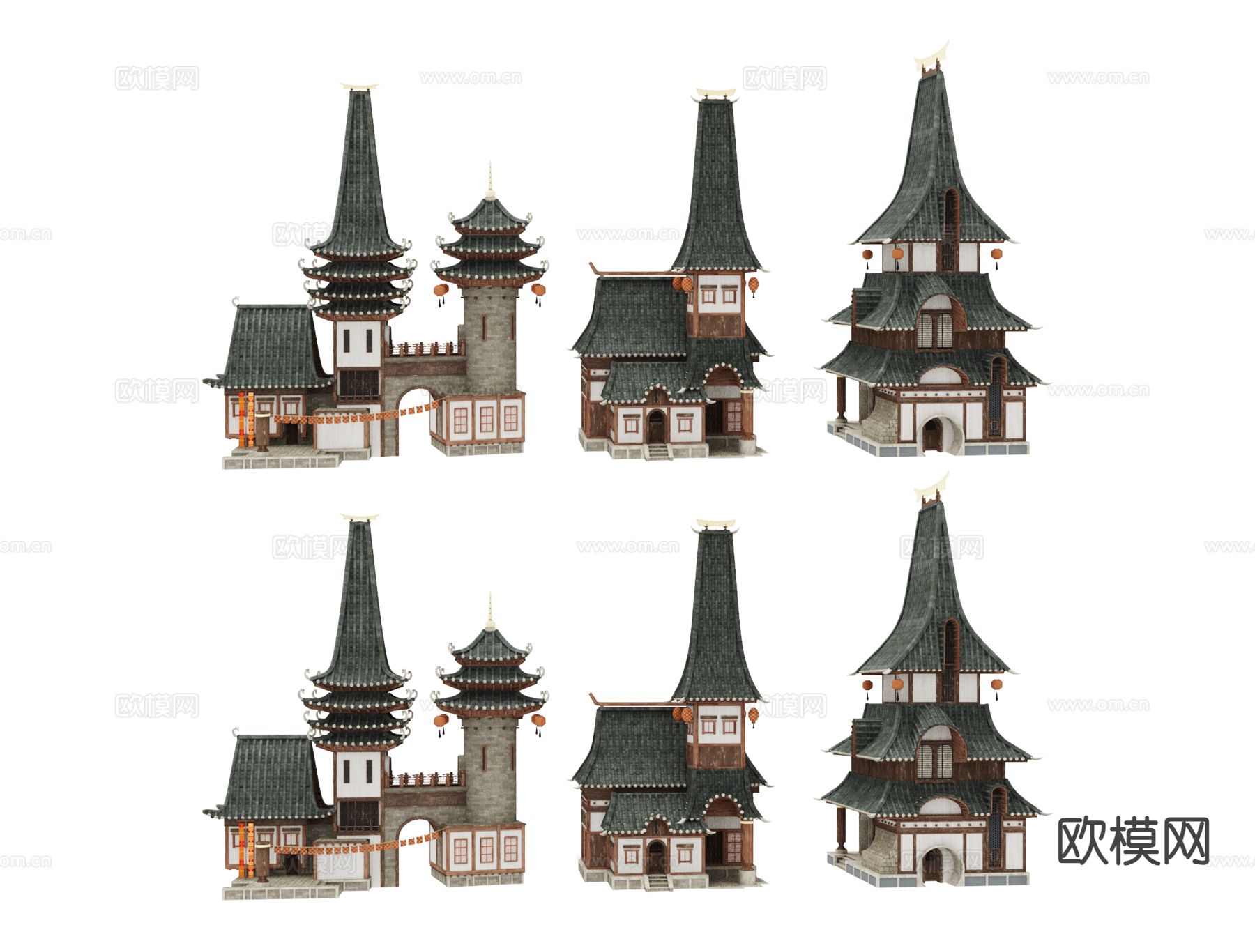 中式户外建筑 古建筑3d模型