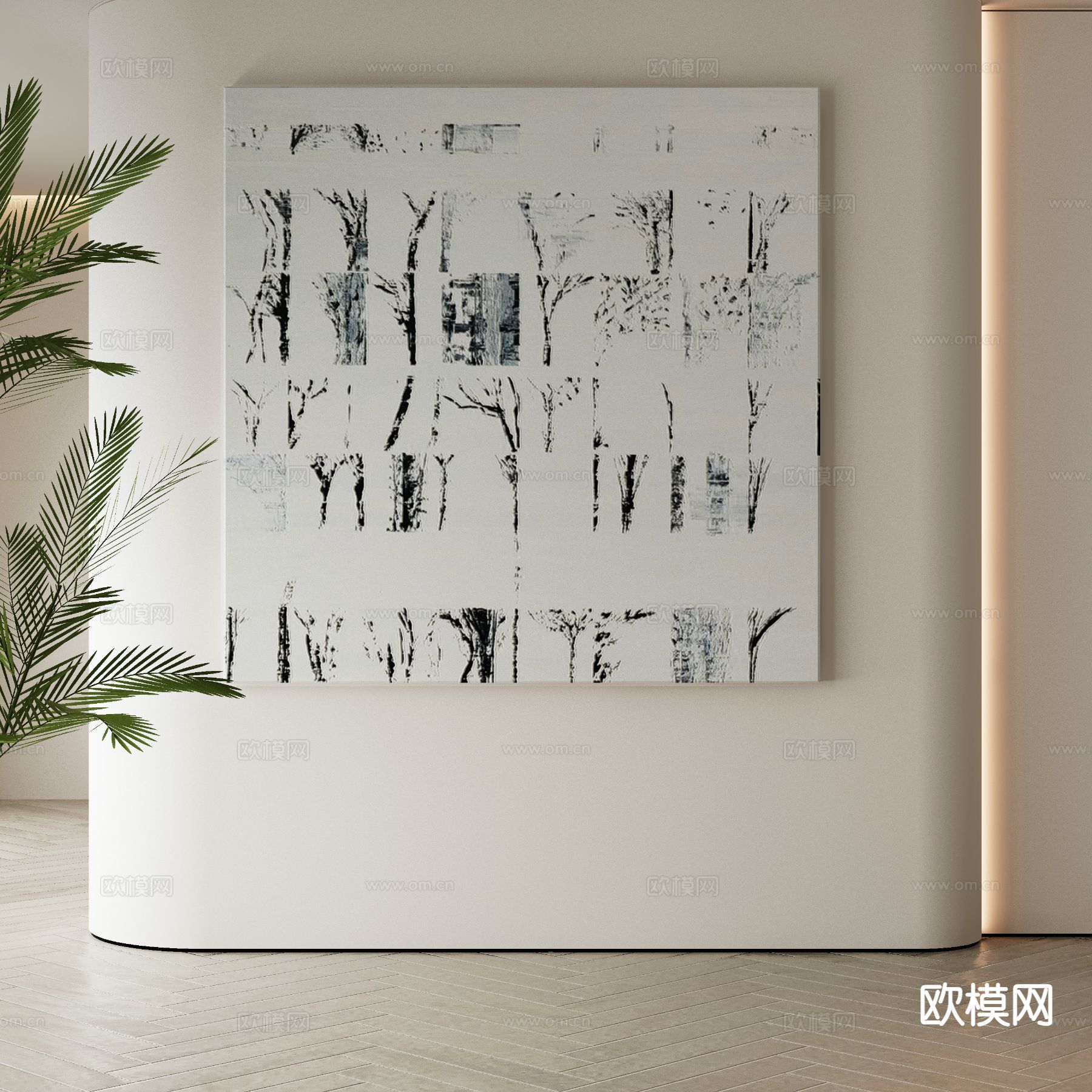 现代装饰画 挂画 抽象画3d模型