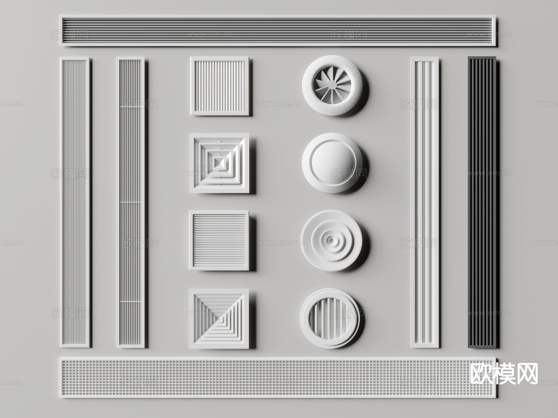 现代空调出风口3d模型
