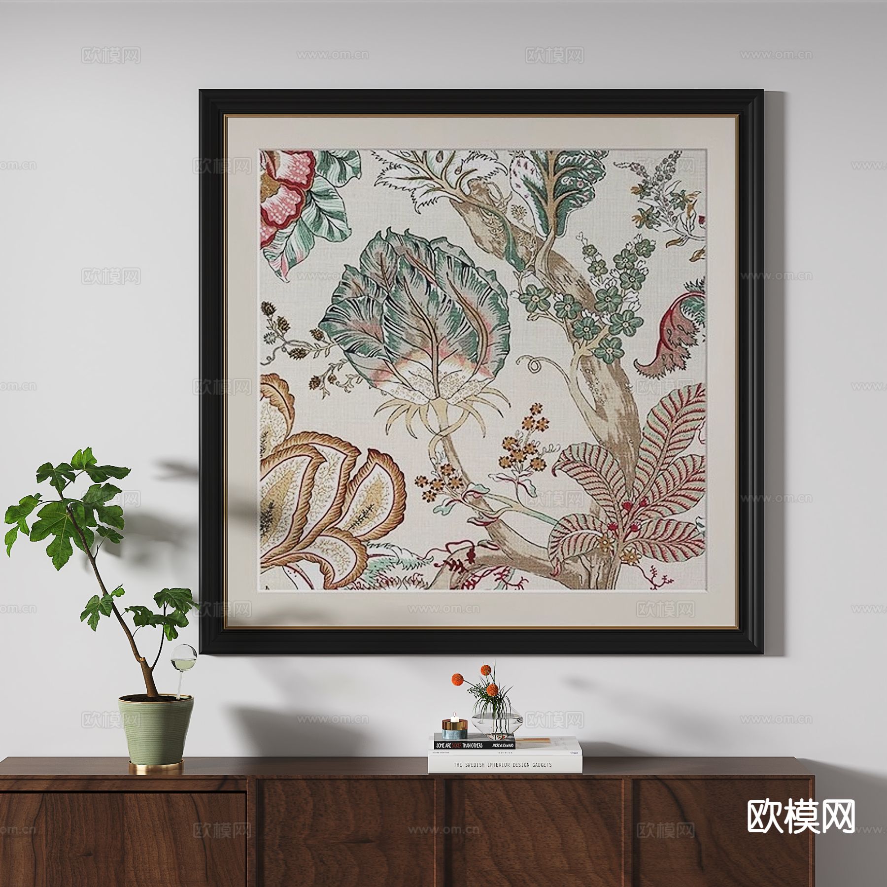 法式复古挂画 艺术画 装饰画3d模型