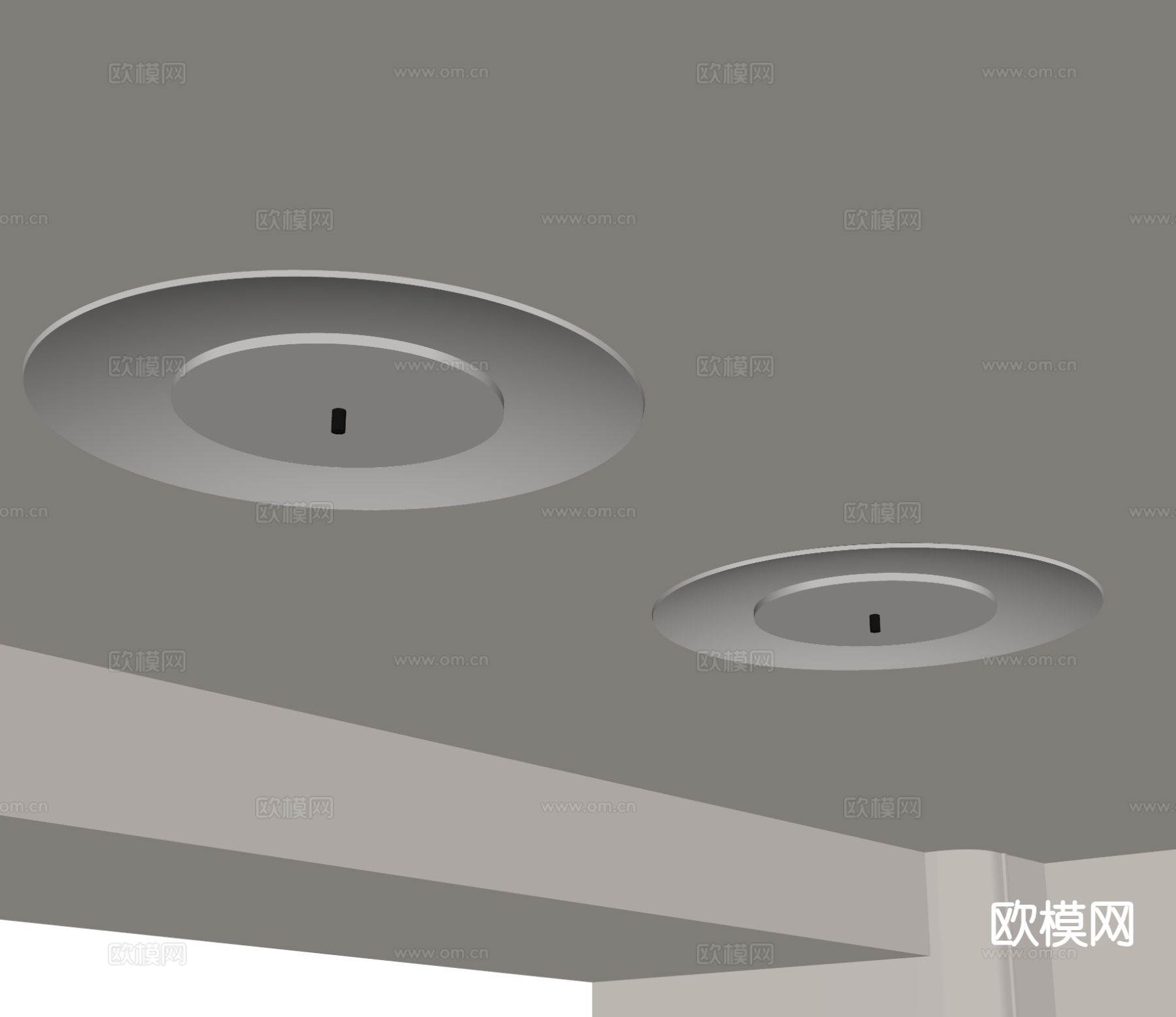 现代吸顶灯su模型下载（渲染图1）