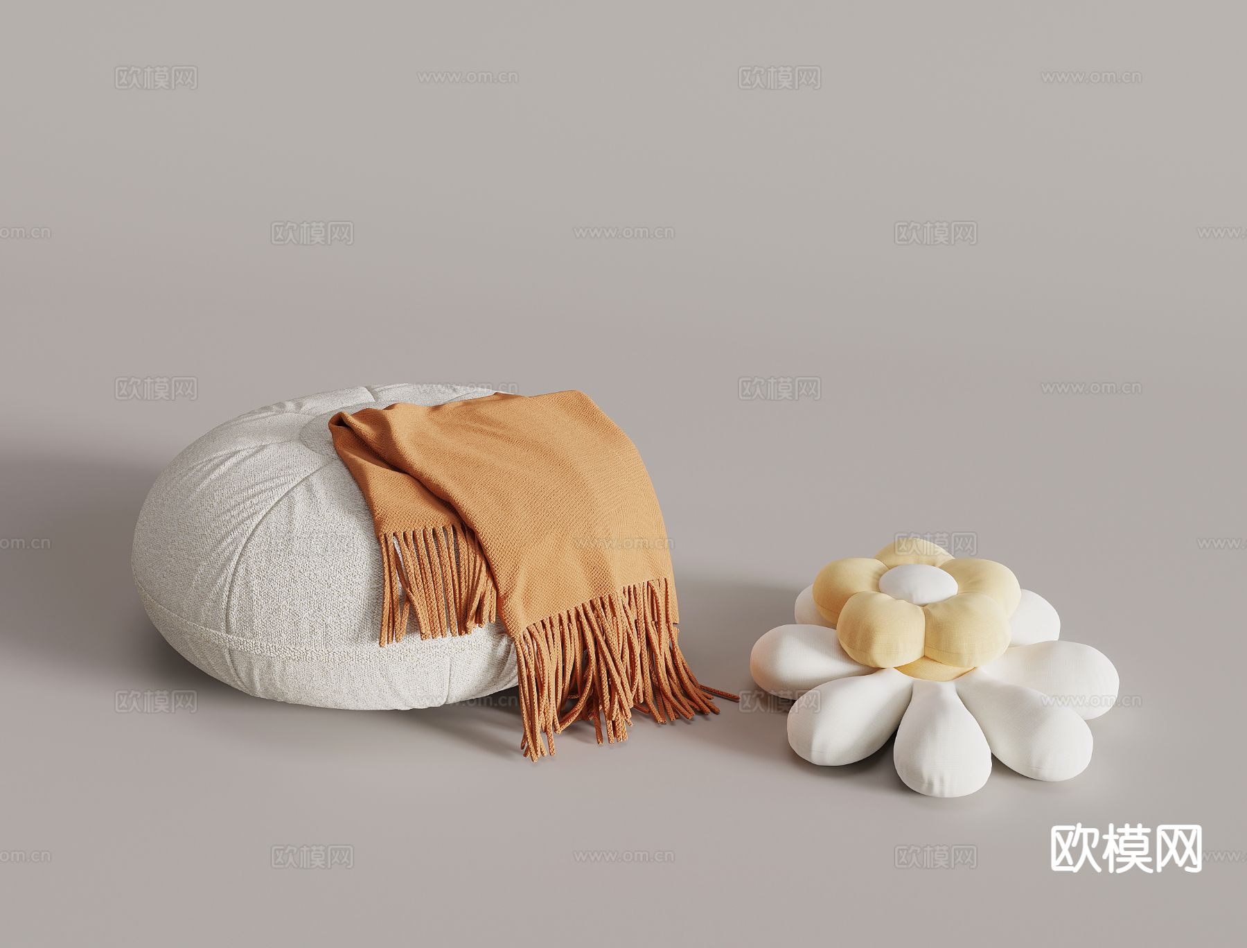 现代枕头 抱枕 沙发凳3d模型下载