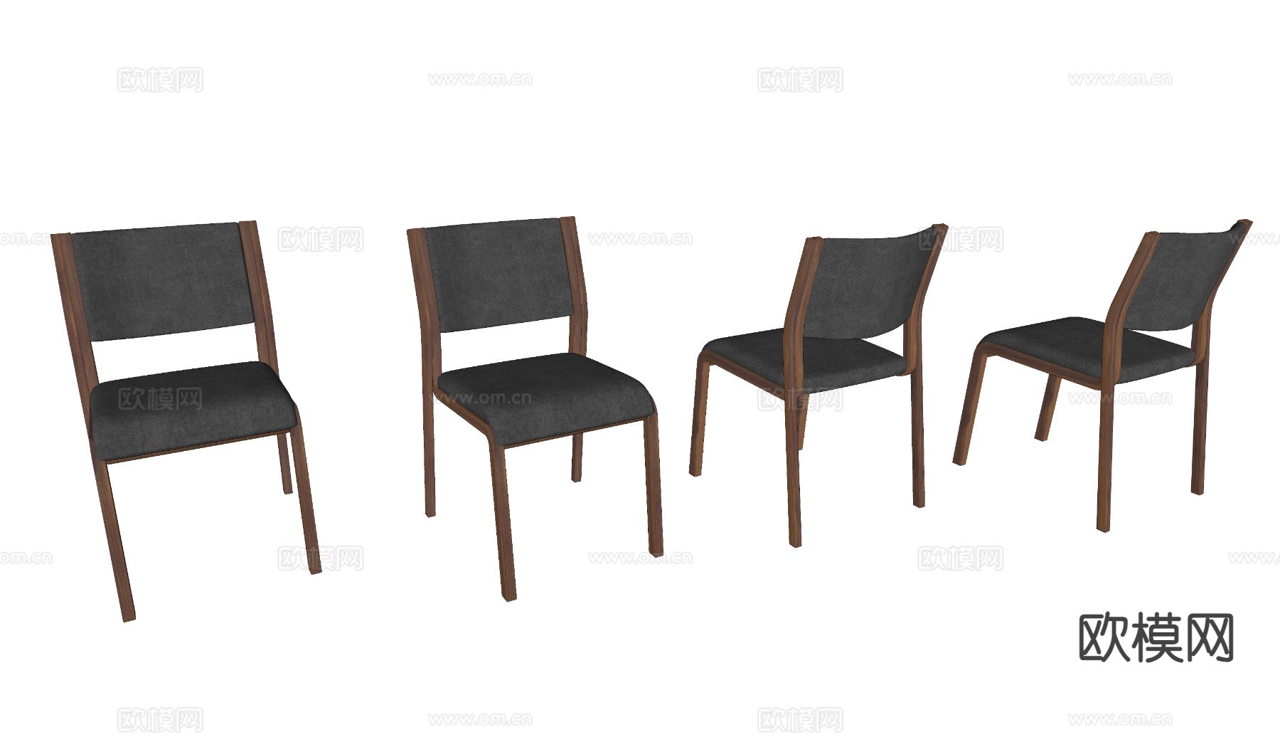 现代餐椅 单椅su模型下载（渲染图1）