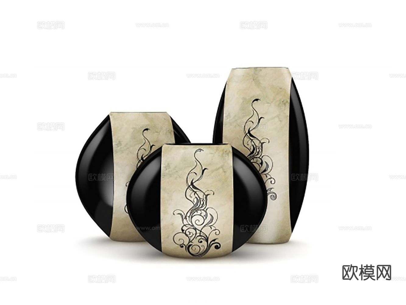 新中式瓷器摆件免费3d模型下载