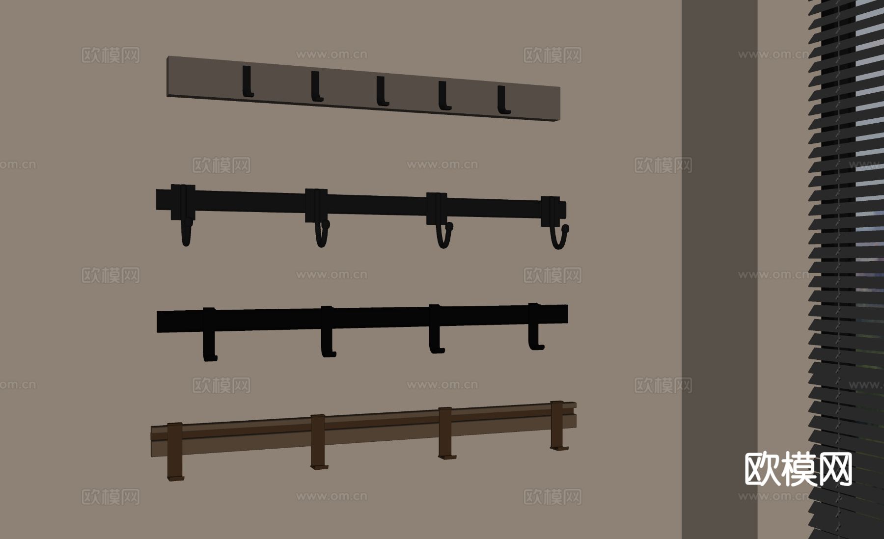 现代挂衣钩 挂衣架 挂钩su模型