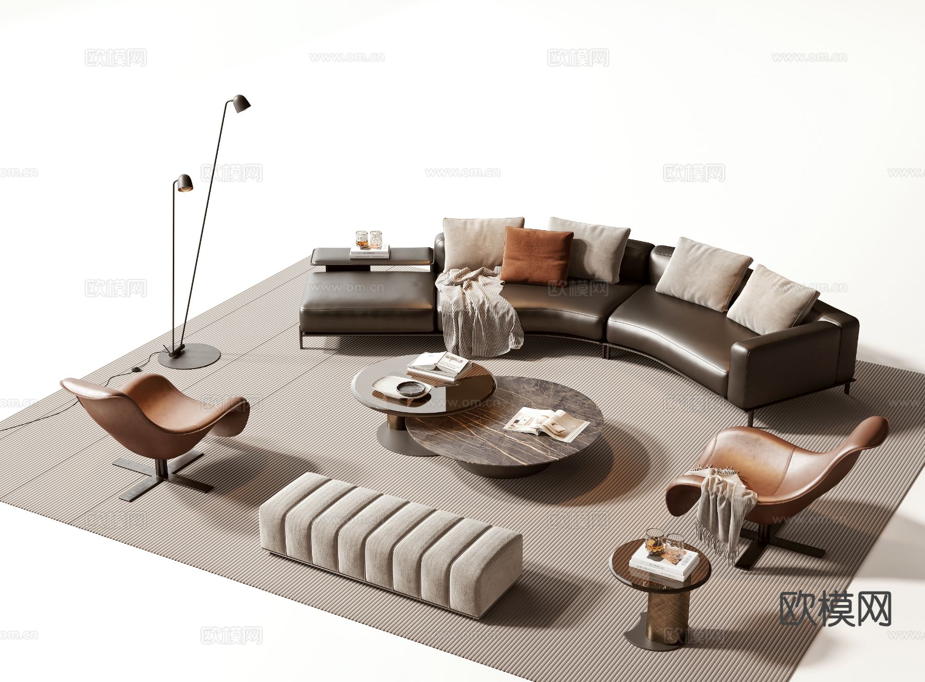 现代组合沙发3d模型下载