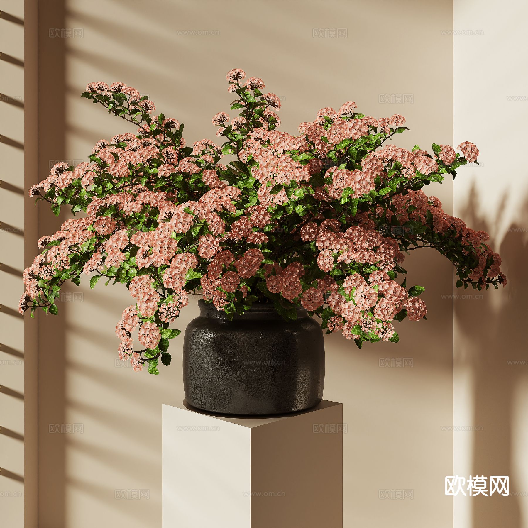 侘寂花瓶 花艺 插花 鲜花3d模型