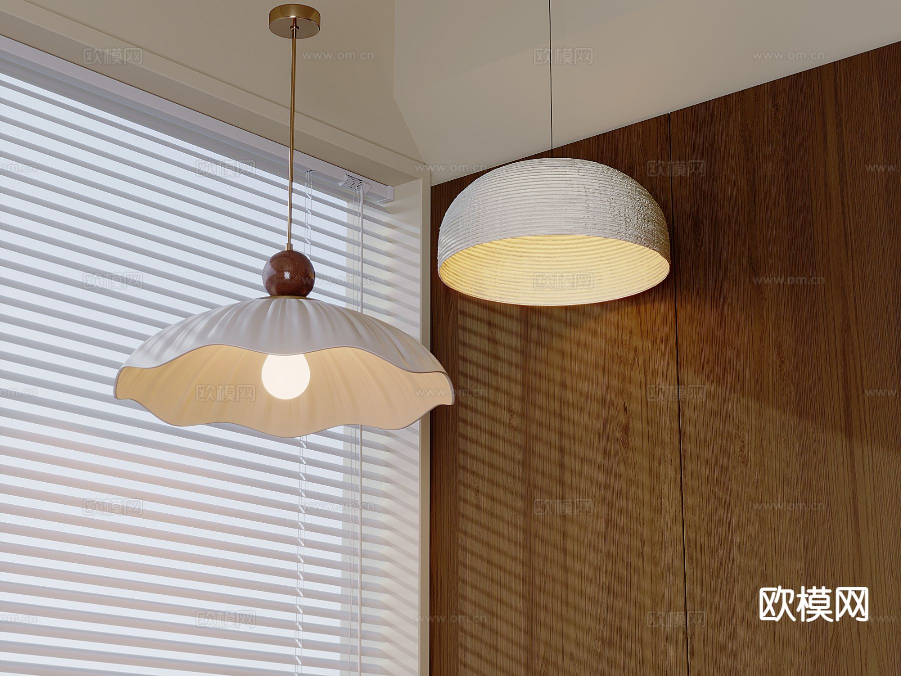 法式花朵吊灯su模型下载（渲染图2）