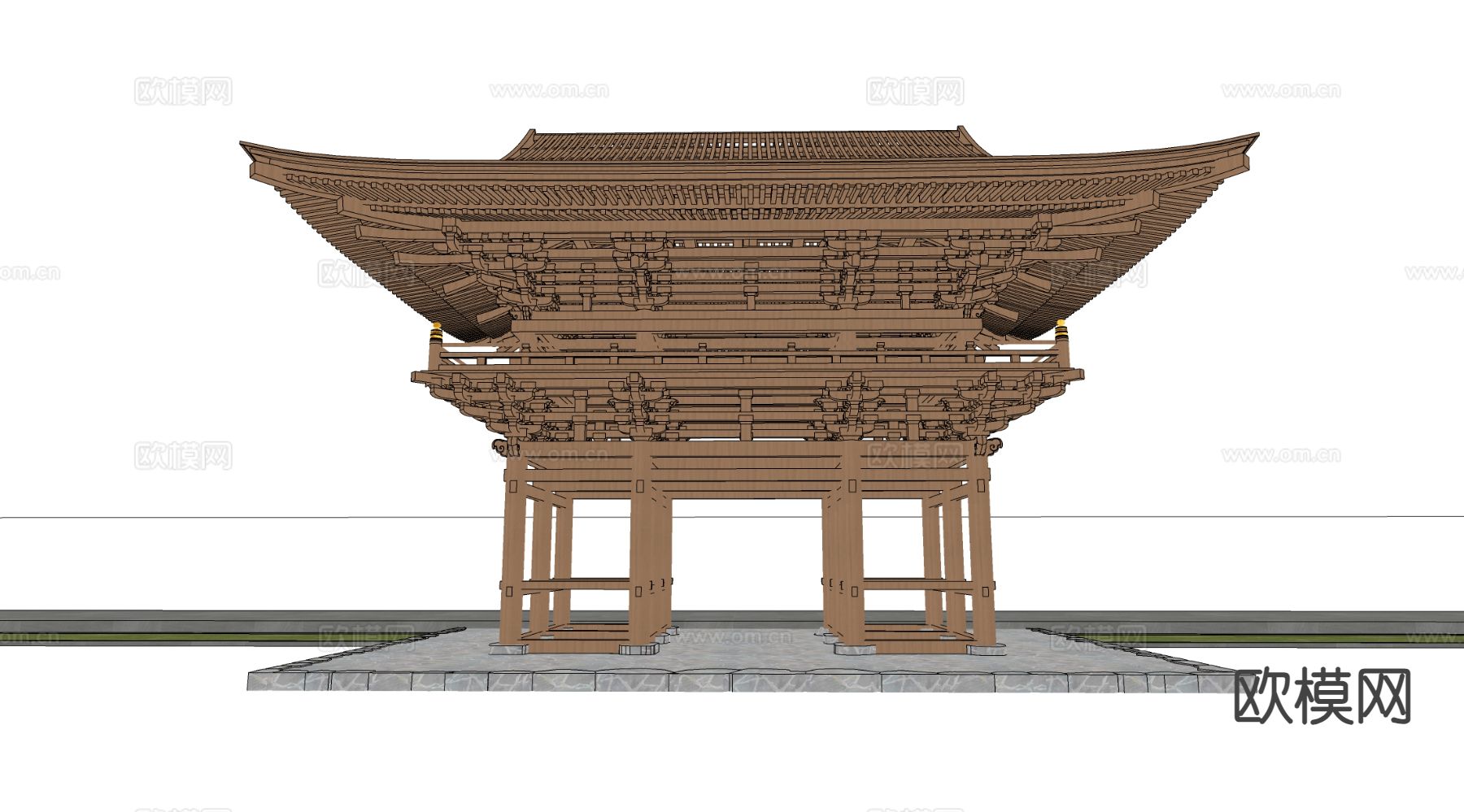 中式古建筑 斗拱su模型