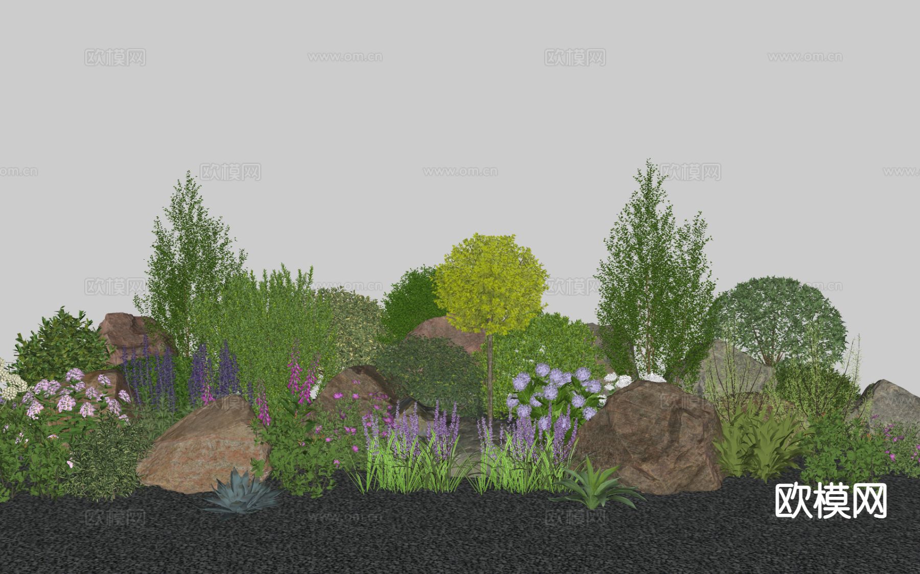 造型灌木 修剪灌木 灌木丛su模型下载（渲染图1）