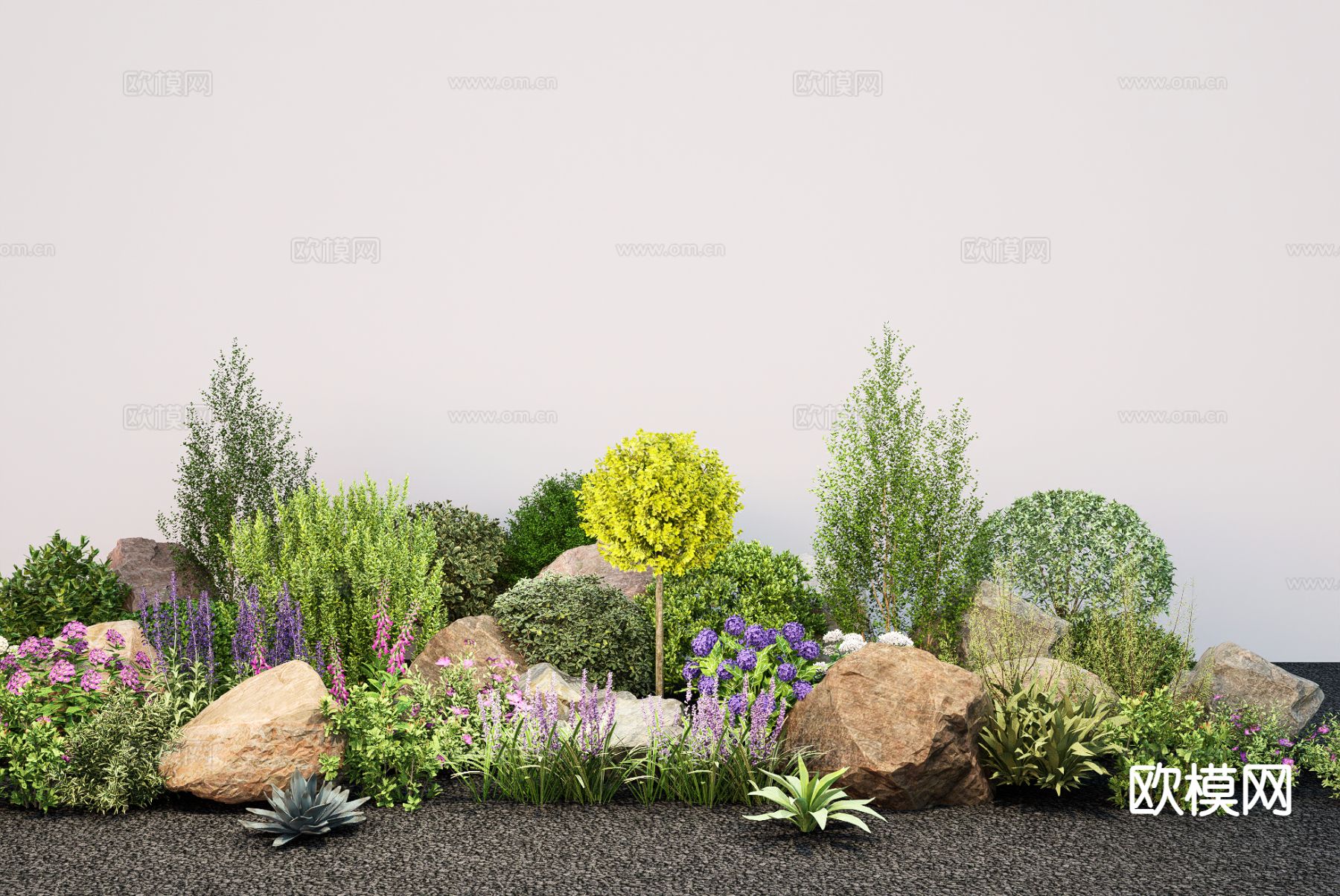 造型灌木 修剪灌木 灌木丛su模型下载（渲染图2）